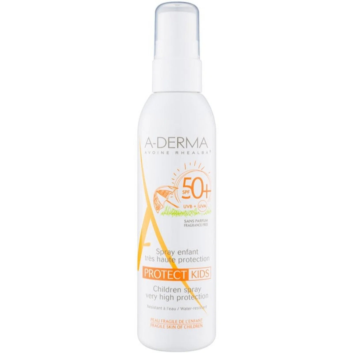 A-Derma, Protect Kids, Fragrance-Free, Protecting, Sunscreen Spray, SPF 50+, 200 ml