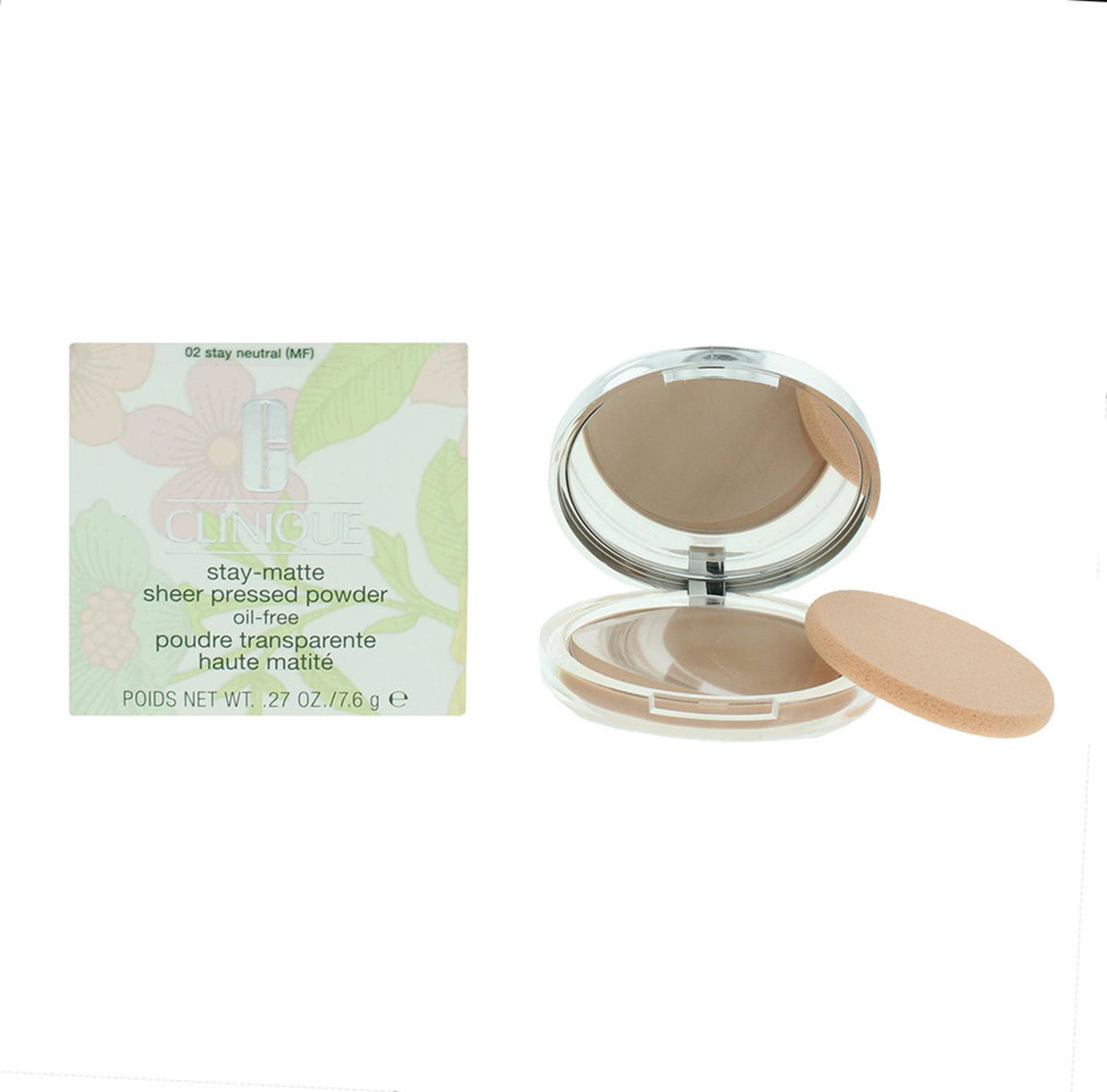 Clinique, Stay-Matte, Matt, Kompaktpuder, 02, Förbli neutral, 7.6 g