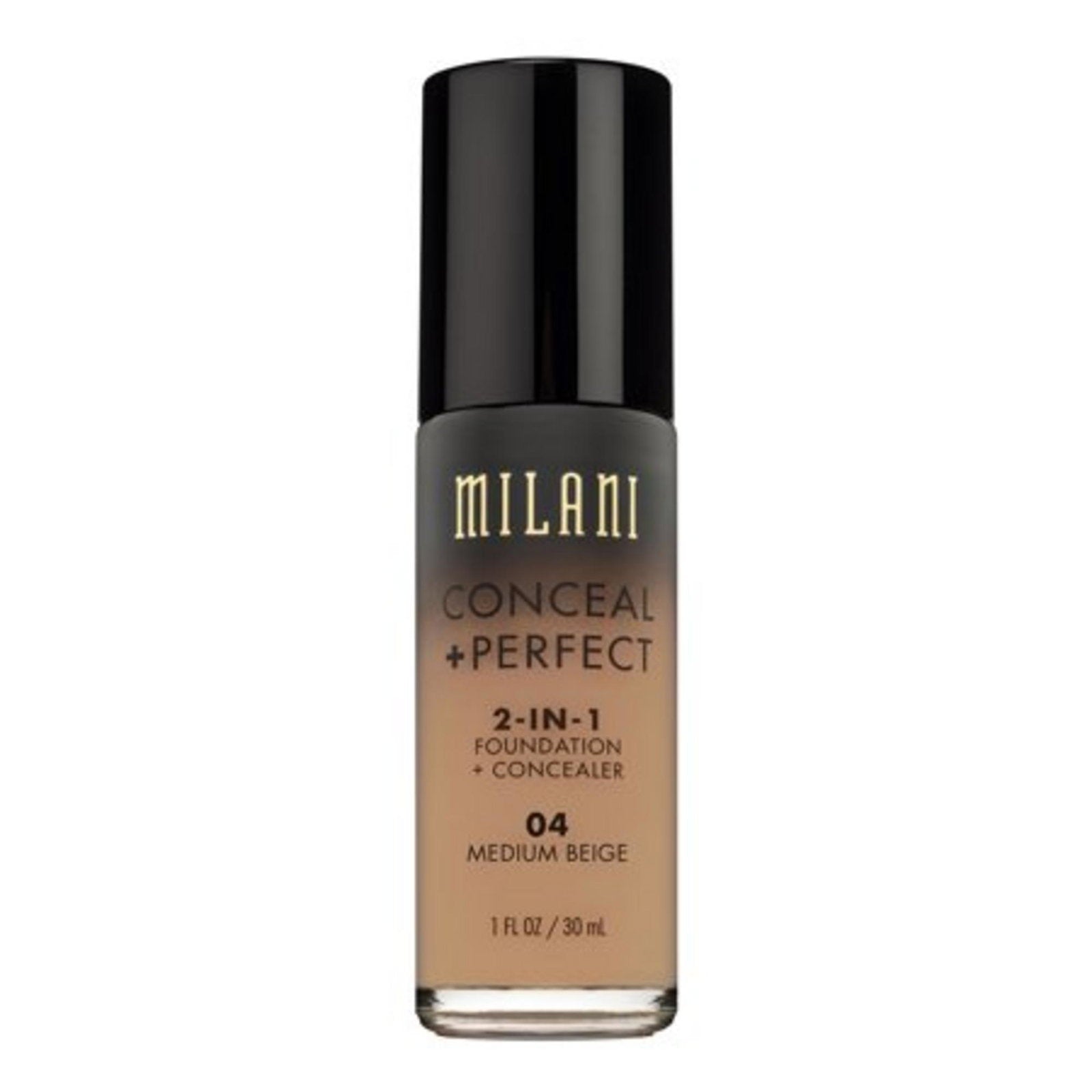 Milani, Conceal + Perfect, Flytande foundation & concealer 2-i-1, 04, Mellanbeige, 30 ml