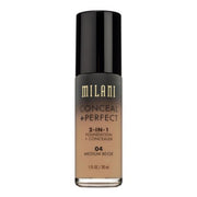 Milani, Conceal + Perfect, Flytande foundation & concealer 2-i-1, 04, Mellanbeige, 30 ml