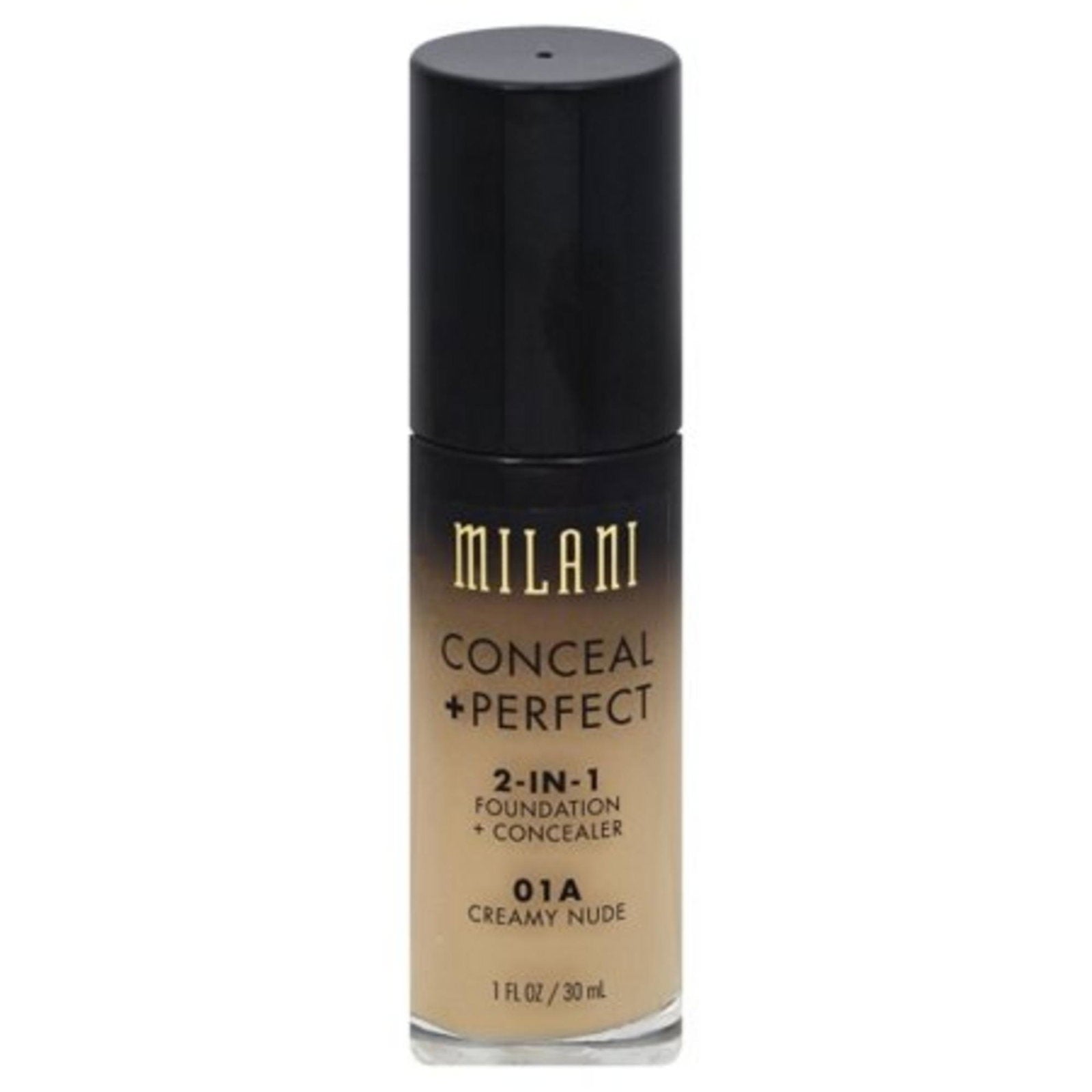 Milani, Conceal + Perfect, Matt, Flytande foundation & concealer 2-i-1, 01A, Creamy Nude, 30 ml