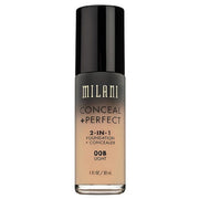 Milani, Conceal + Perfect, Naturlig, Flytande foundation & concealer 2-i-1, 00B, Ljus, 30 ml