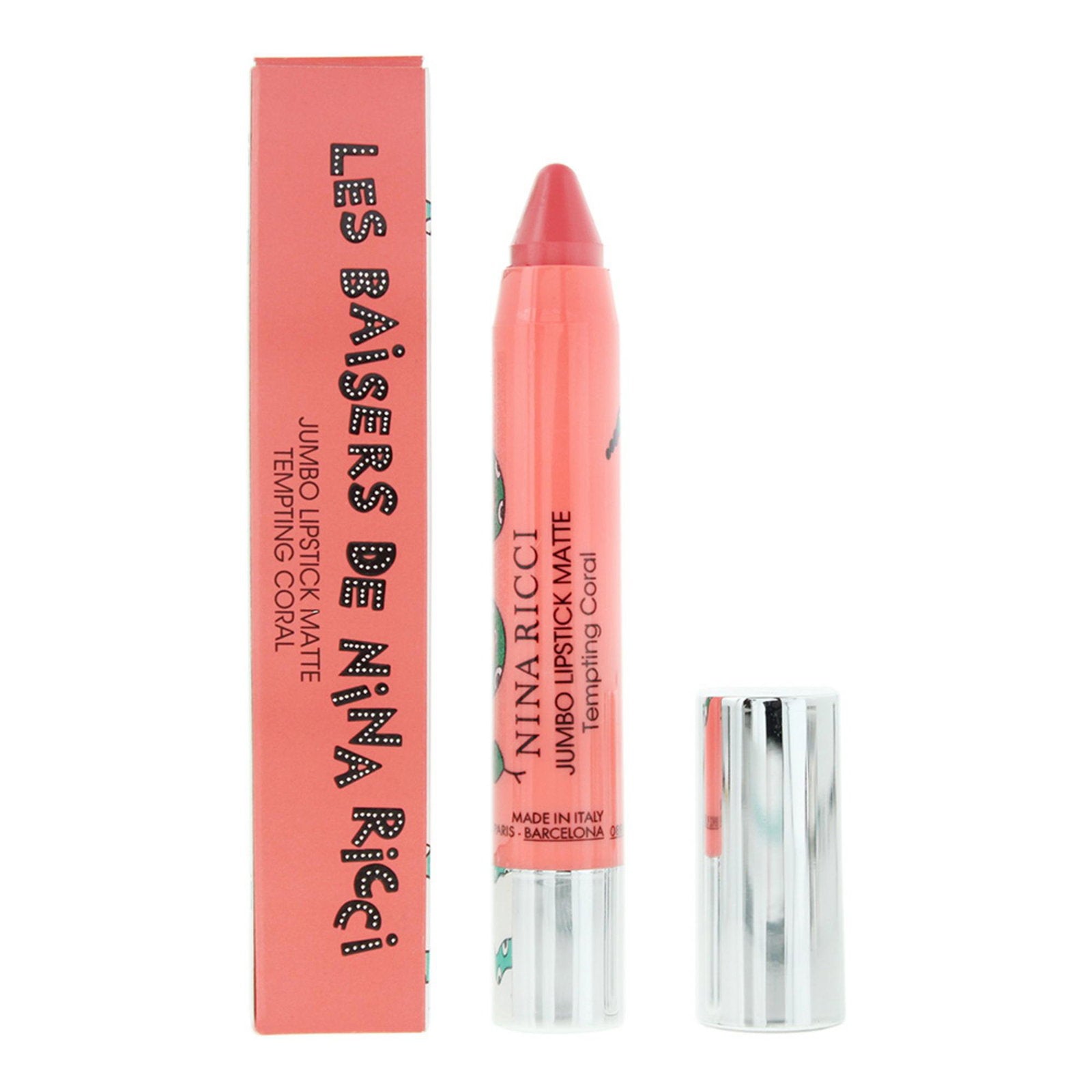 Nina Ricci, Jumbo Lipstick Matte, Matt, Krämigt läppstift, Frestande korall, 2.5 g