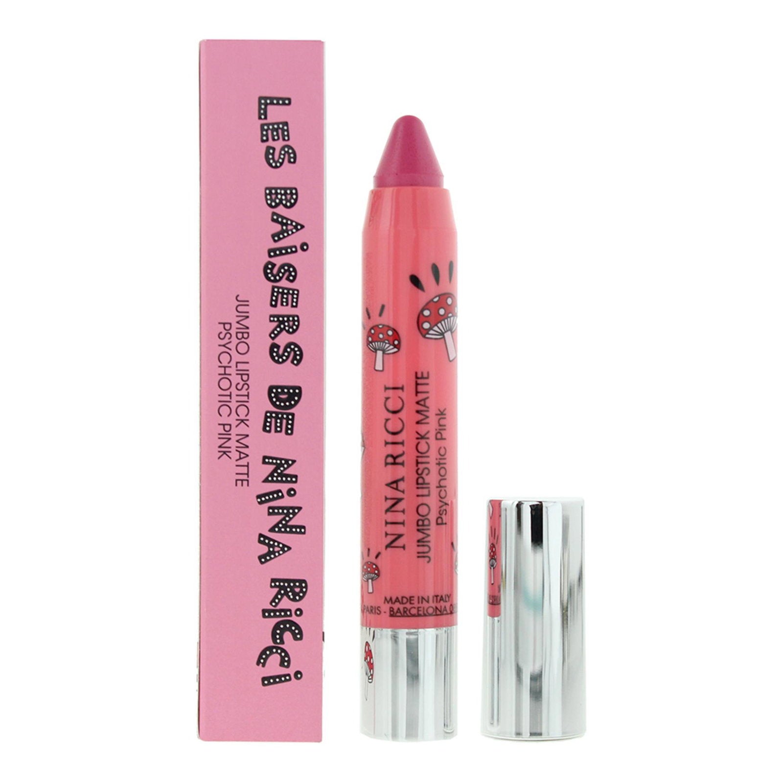 Nina Ricci, Jumbo Lipstick Matte, Matt, Krämigt läppstift, Psykotiskt rosa, 2.5 g