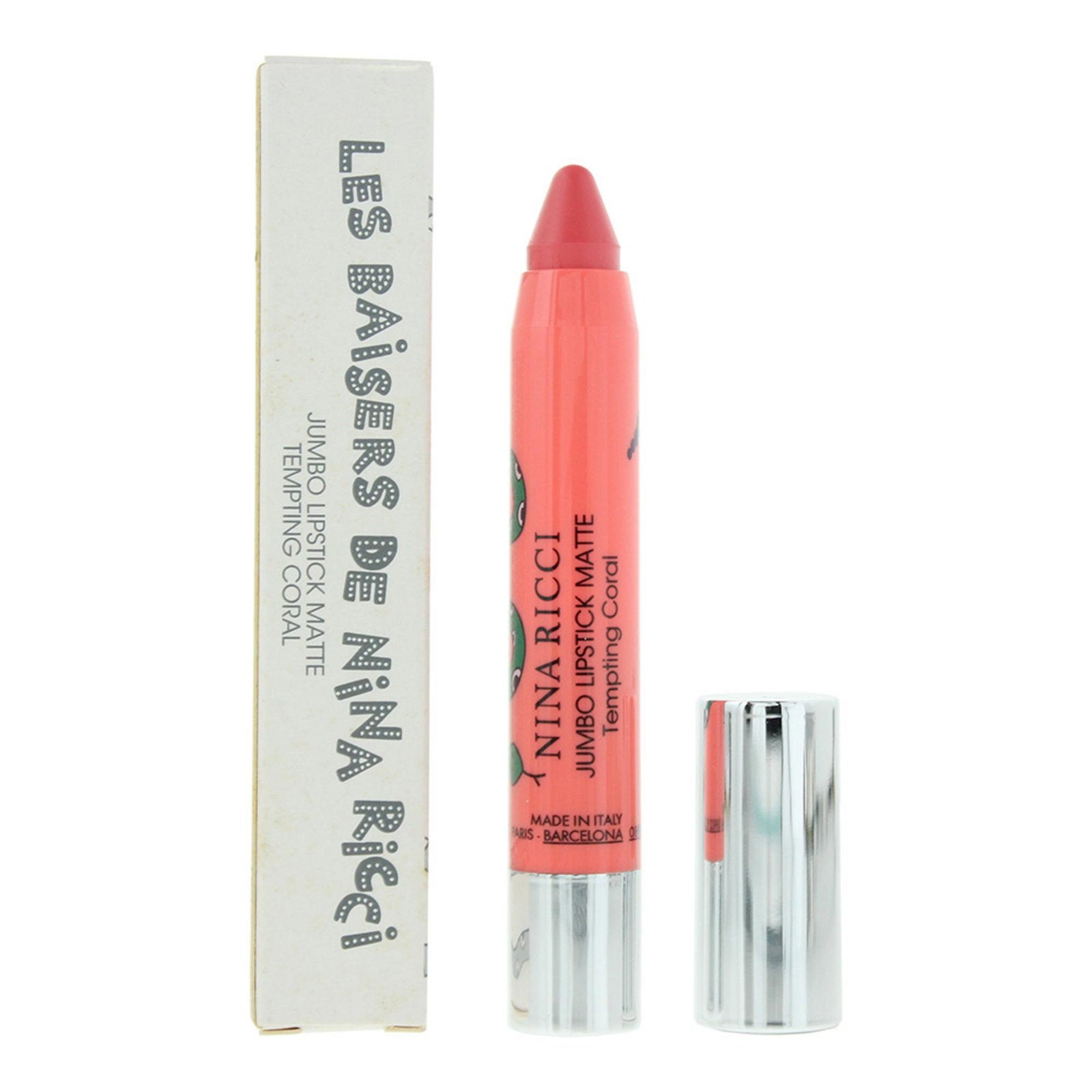 Nina Ricci, Jumbo Lipstick Matte, Matt, Krämigt läppstift, Frestande korall, 2.5 g