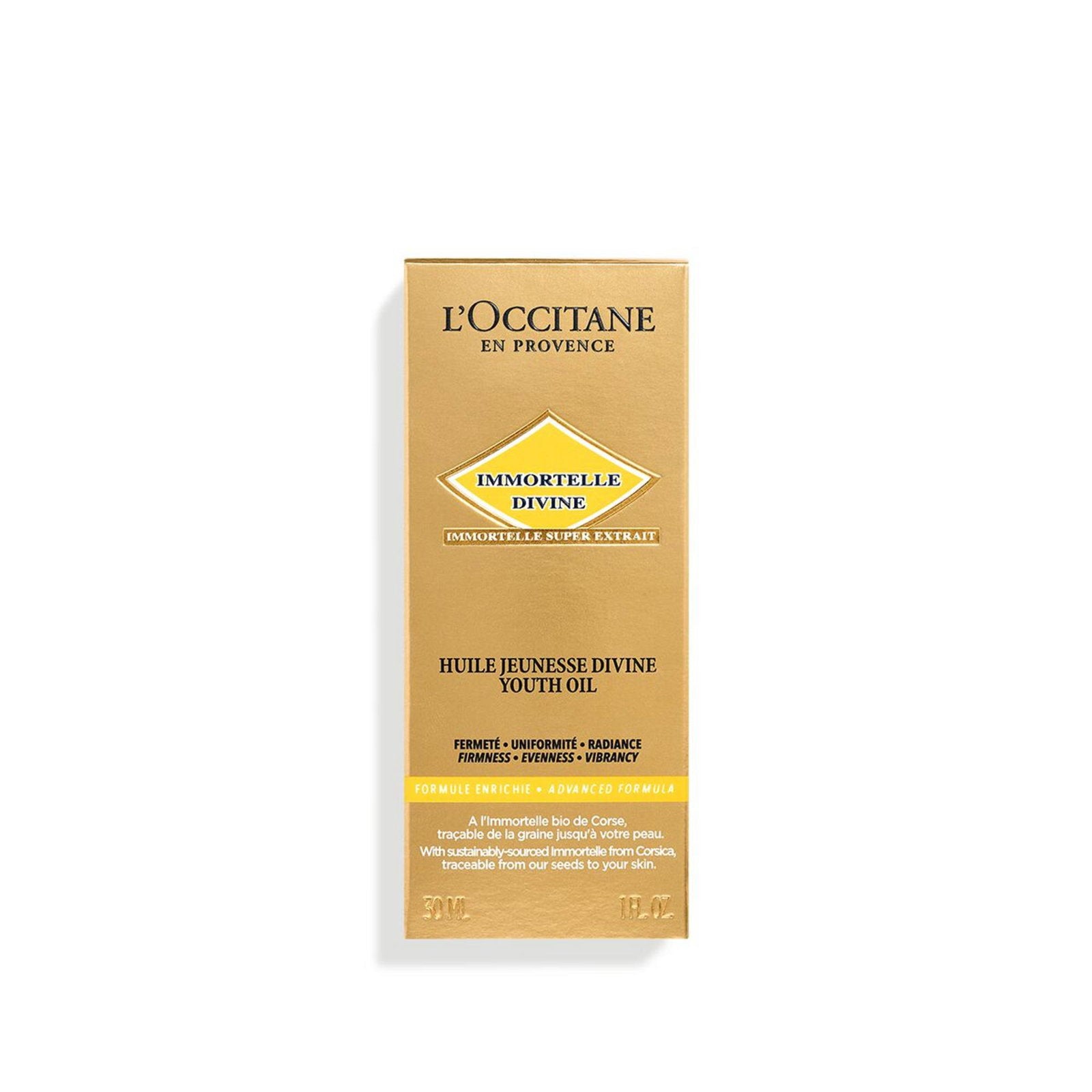L'Occitane en Provence, Immortelle Divine, 100% naturlig, Uppstramande & Lyster, Olja, För ansiktet, 30 ml