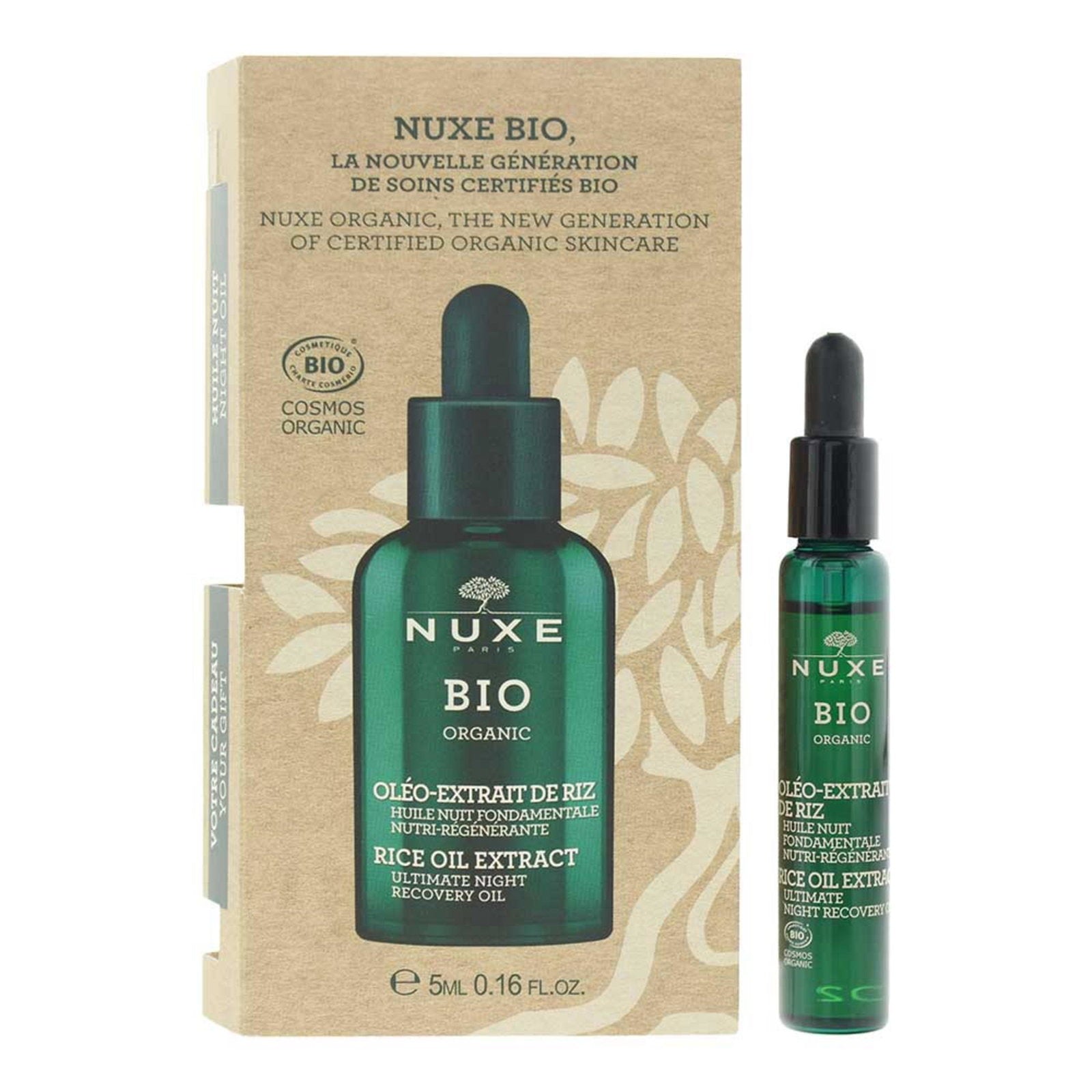 Nuxe, Bio Organic, Risextrakt, Regenerering, Natt, Olja, För ansiktet, 5 ml