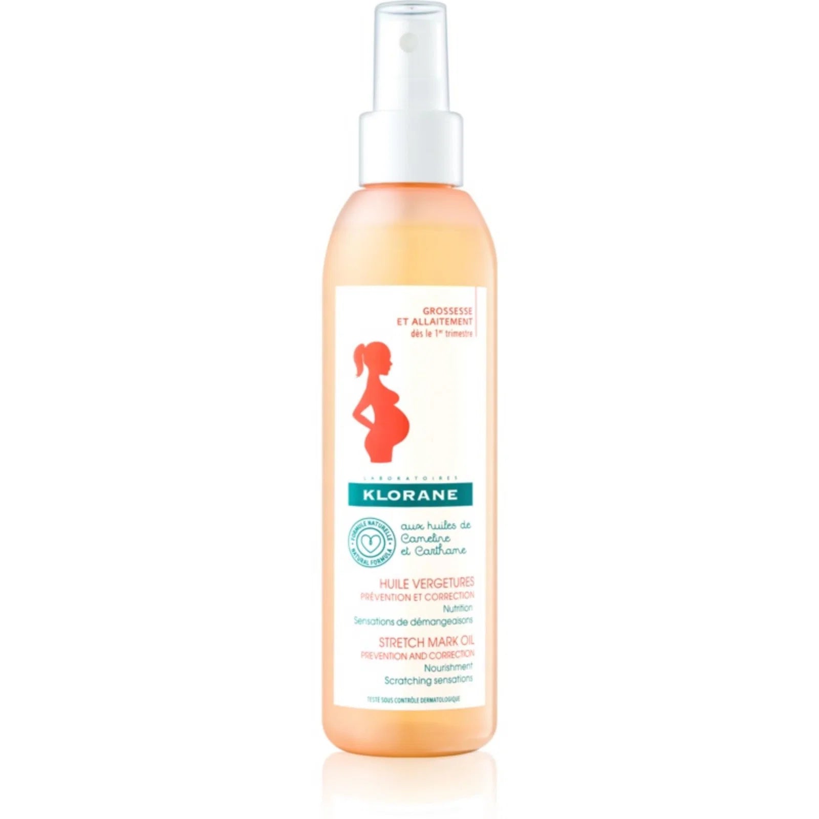 Klorane, Mum, Mot bristningar, Massageolja, 200 ml