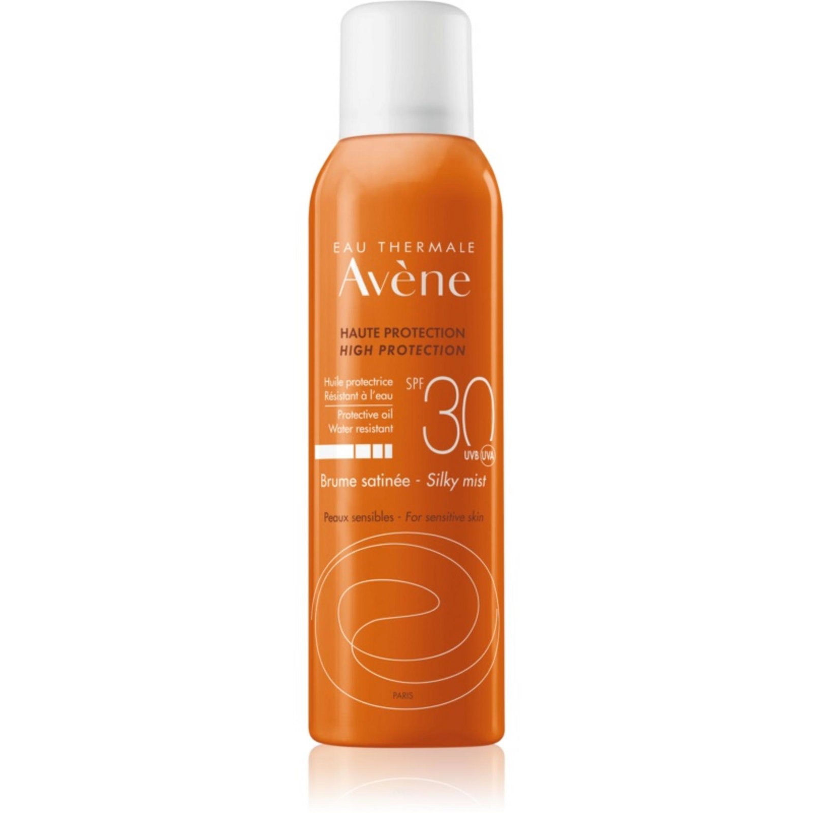 Avene, Silky Mist, Parabenfri, Återfuktar, Solkrämsspray, SPF30, 150 ml