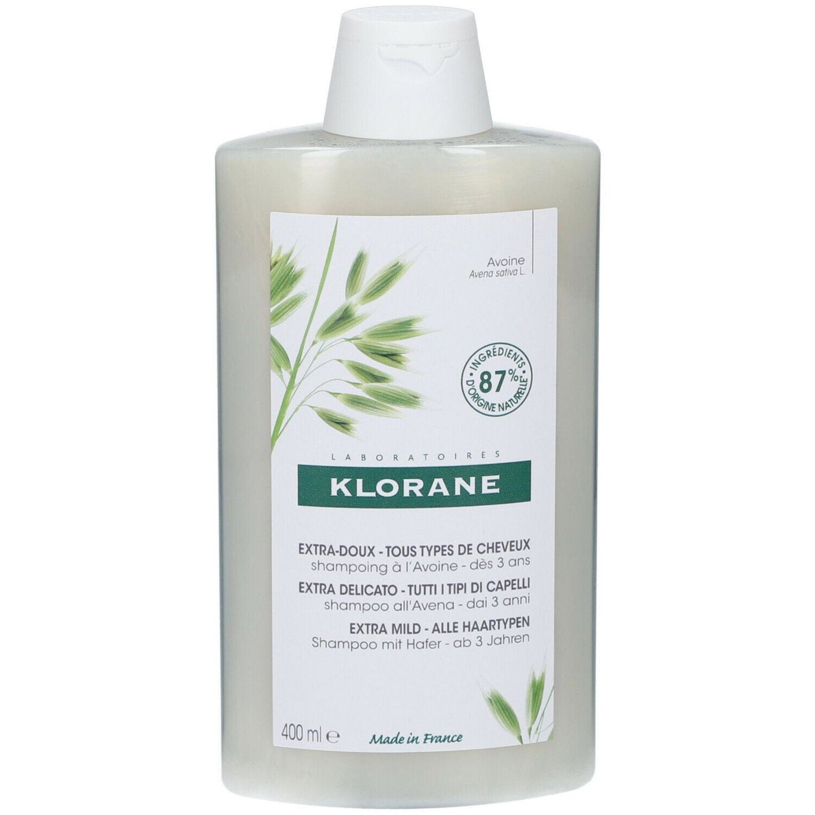 Klorane, Oat Milk, Hårschampo, Mild rengöring, 400 ml