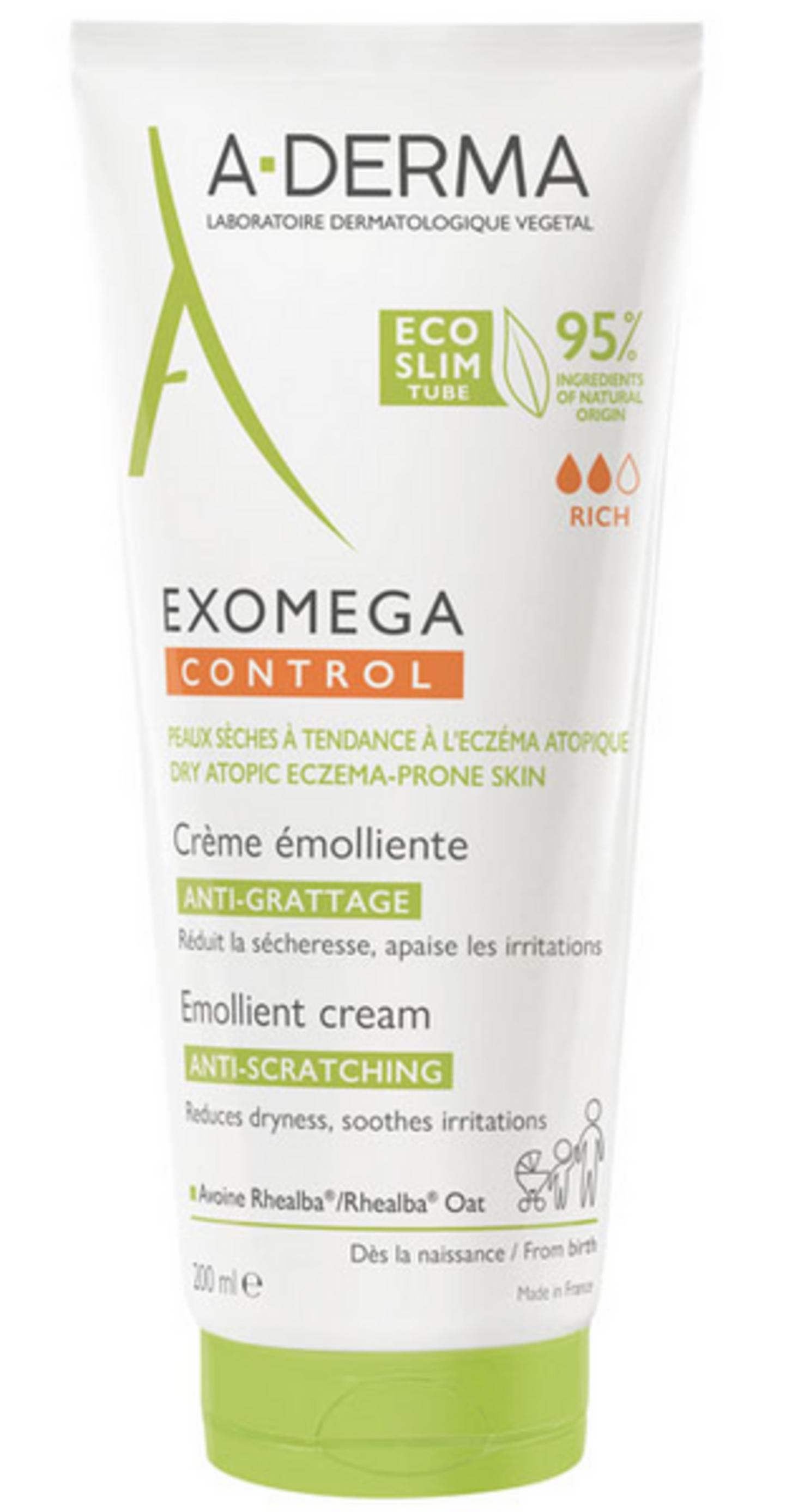 A-Derma, Exomega Control, Mjukgörare, Grädde, För ansikte & kropp, 200 ml