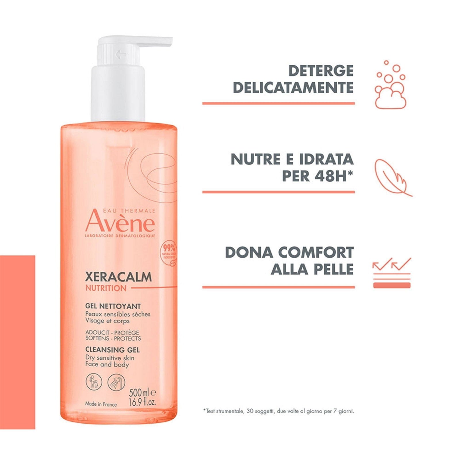 Avene, XeraCalm Nutrition, Rengöringsgel, 500 ml
