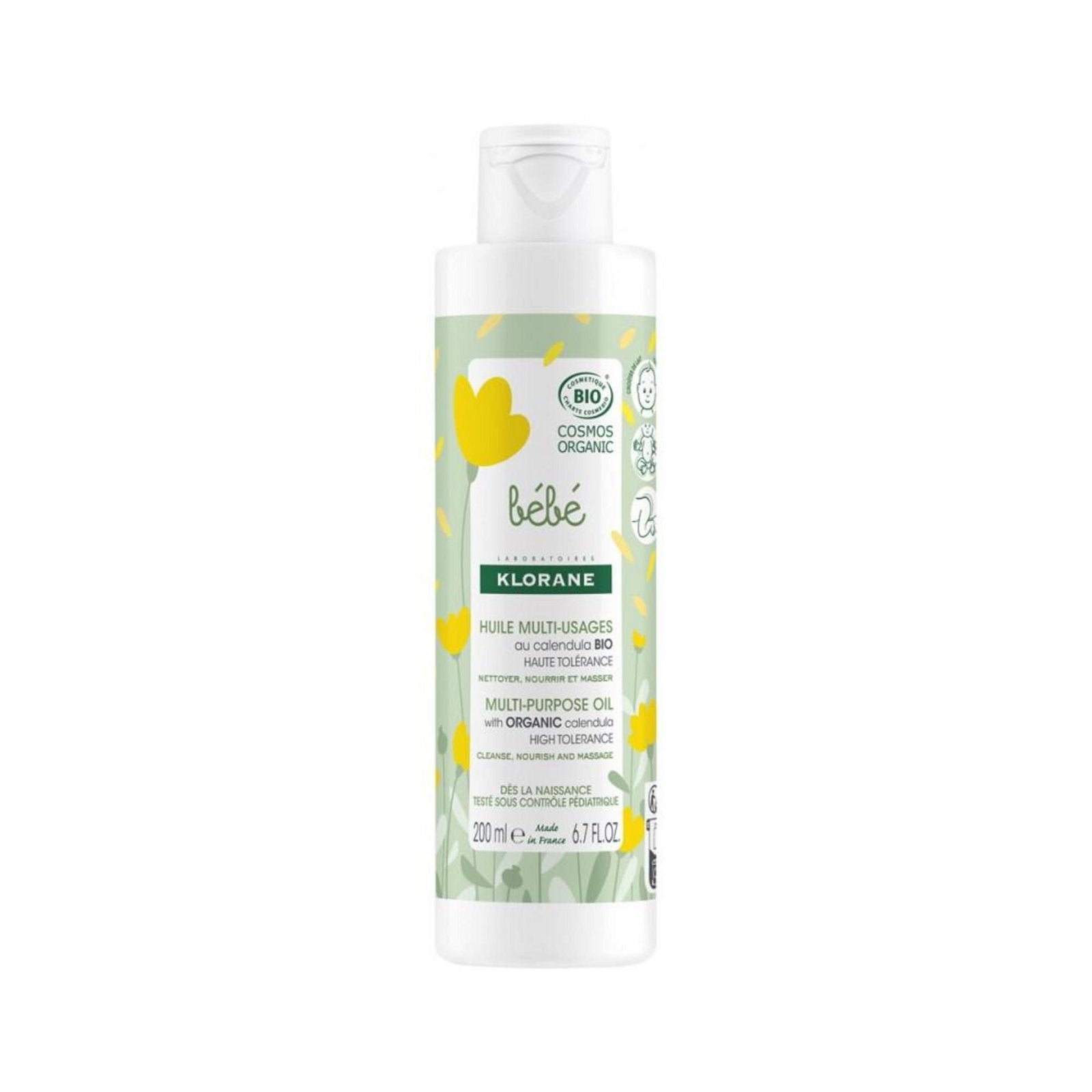 Klorane, Baby, Naturlig, När, Morgon, Olja, Kropp, 200 ml
