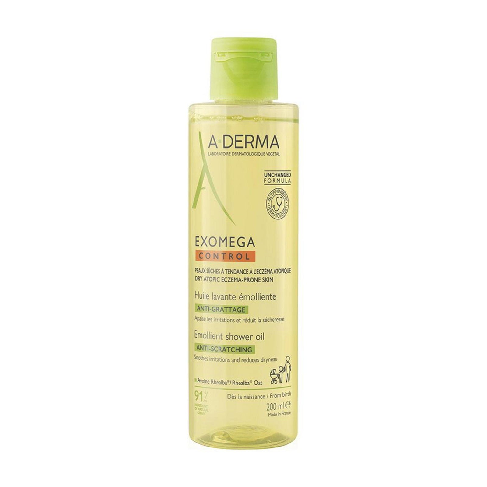A-Derma, Exomega Control, Mjukgörare, Duscholja, För mycket torr till atopisk känslig hud, 200 ml