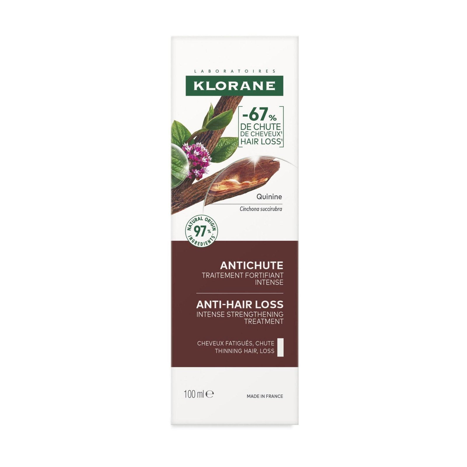Klorane, Chinina Si Floare De Colt, Vegan, Hårserum, Stärka, 100 ml