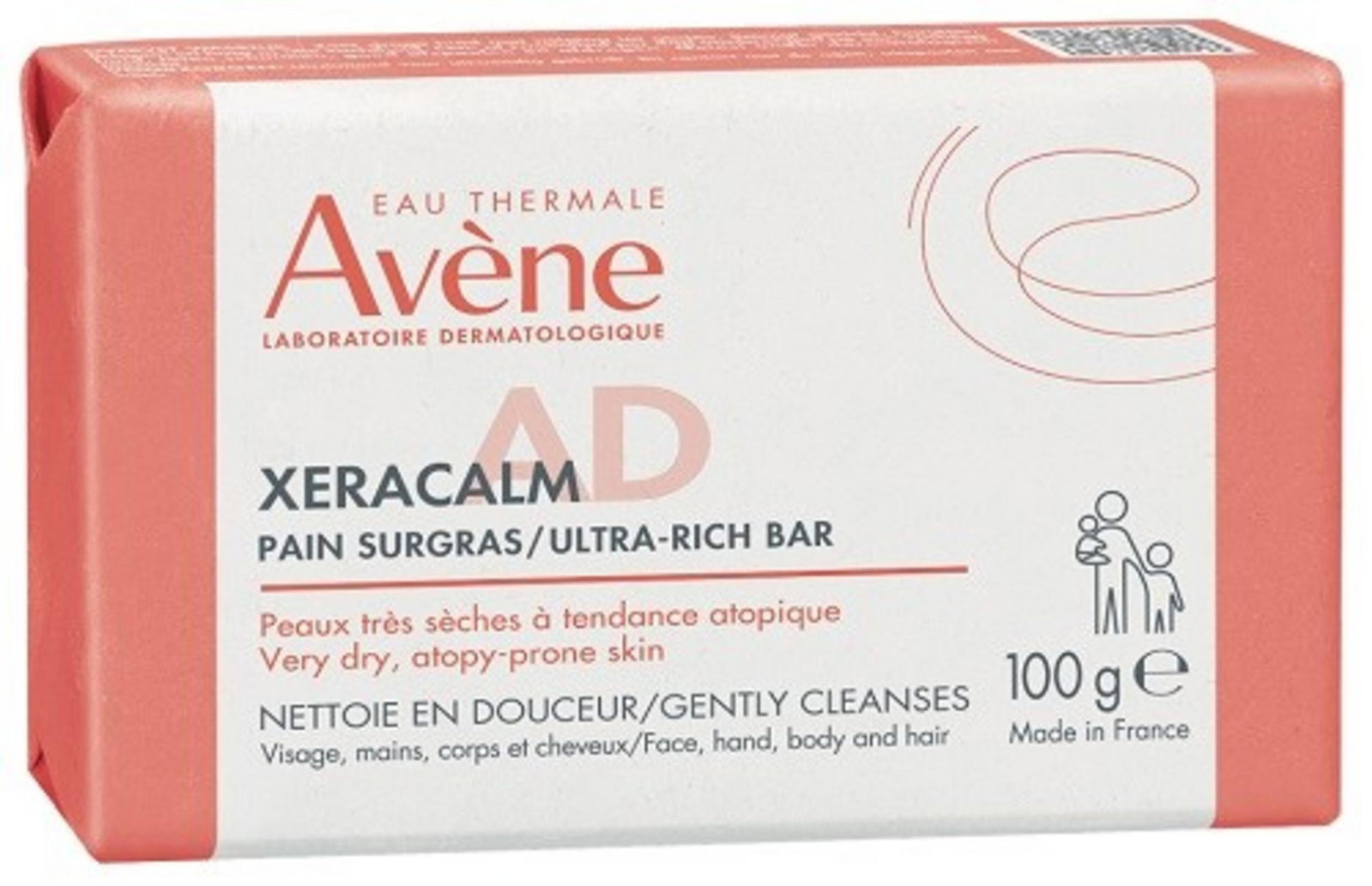 Avene, XeraCalm A.D, Mild rengöring, Rengöringsbar, För ansiktet, 100 g