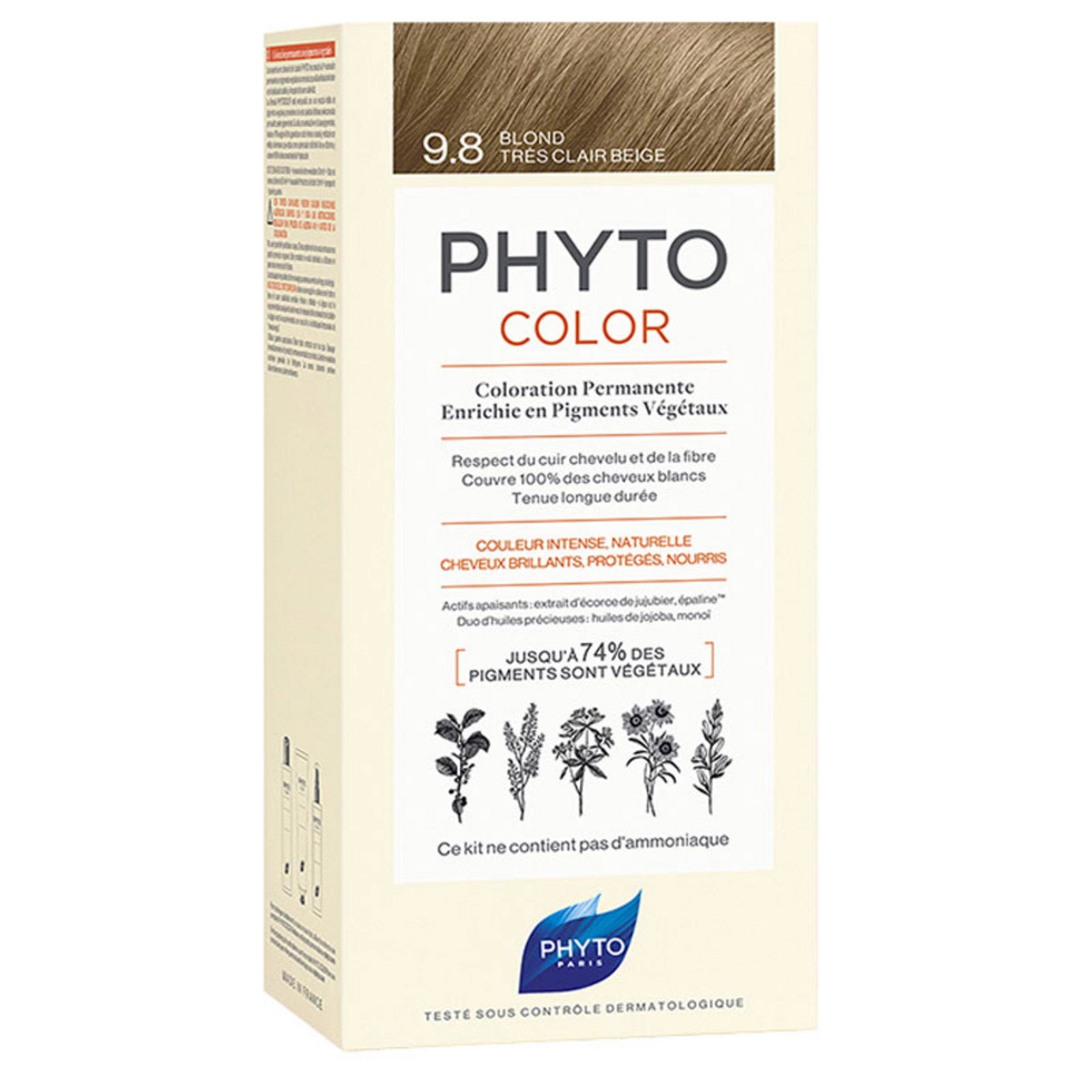 Phyto, Color, Permanent hårfärg, 9.8 , 50 ml