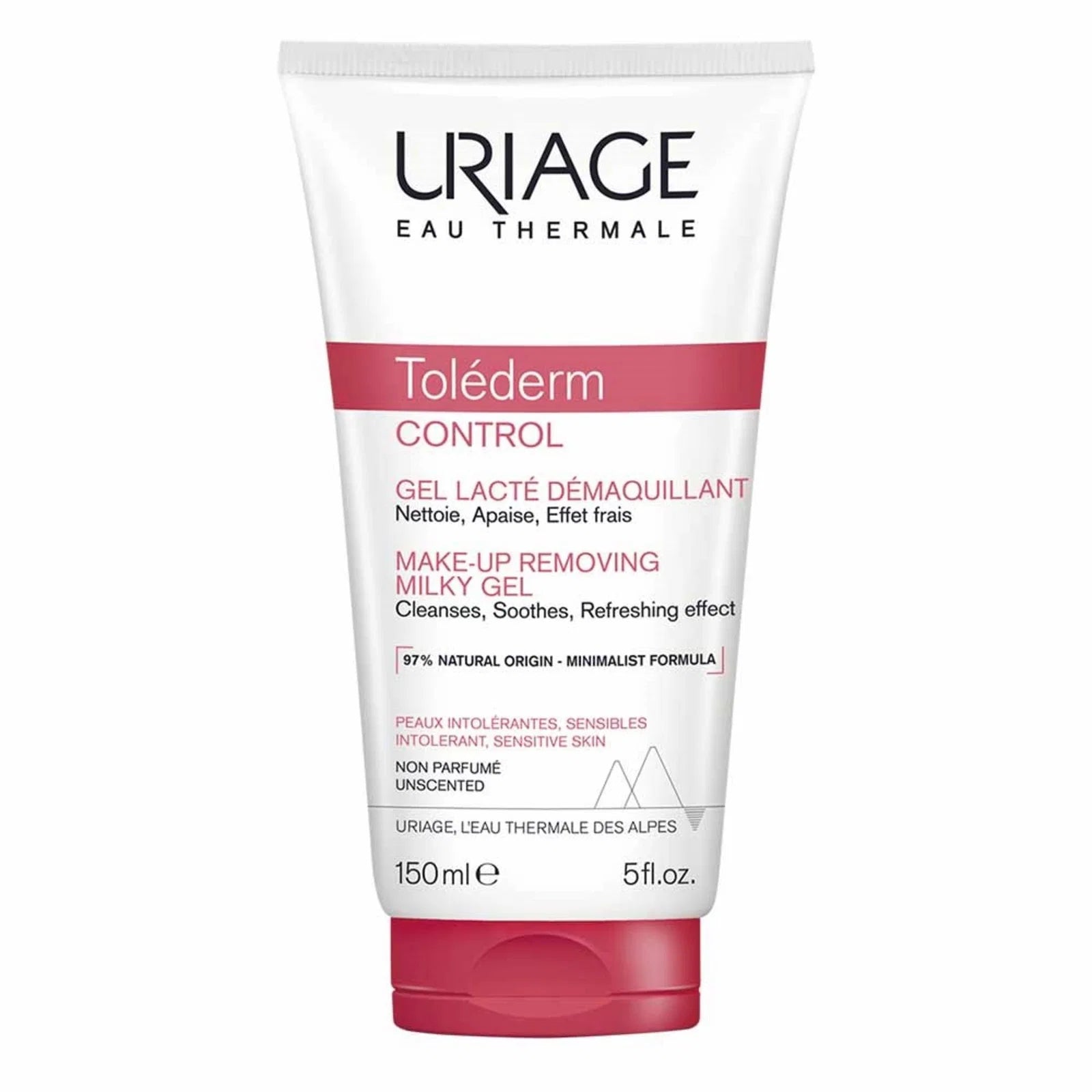 Uriage, Toléderm, Lugnande, Rengörings- och sminkborttagningsgel 2-i-1, 150 ml