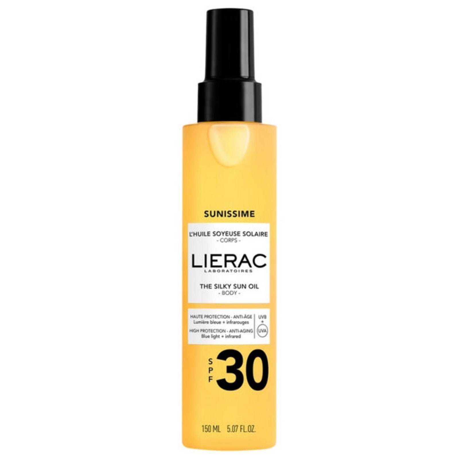 Lierac, Sunissime The Sun Silky Oil, Återfuktande, UV-skydd, Olja, SPF30, 150 ml