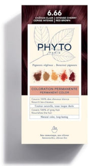 Phyto, Color, Permanent hårfärg, 6.66 Intense Cherry Red Brown, 50 ml