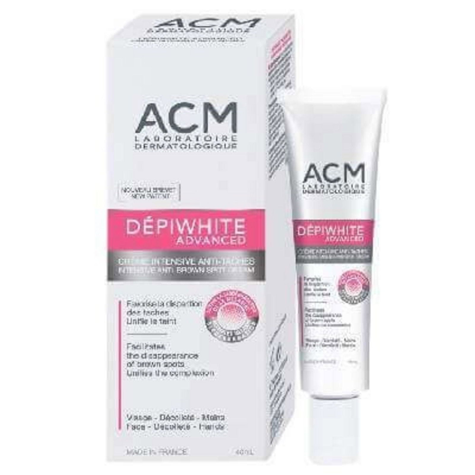 Laboratoire ACM, Depiwhite Advanced, Mot mörka fläckar, Grädde, För ansikte & händer, 40 ml