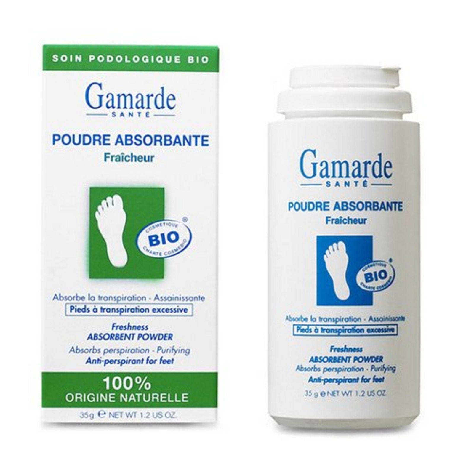 Gamarde, Gamarde, Bio, Mot svettning, Fotpudder, 35 g