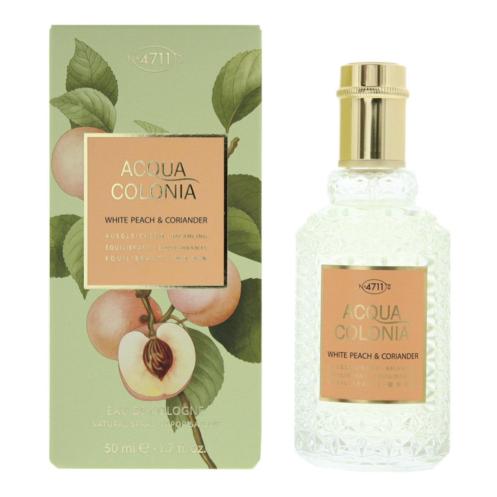 4711, Acqua Colonia White Peach & Coriander, Eau de Cologne, Unisex, 50 ml