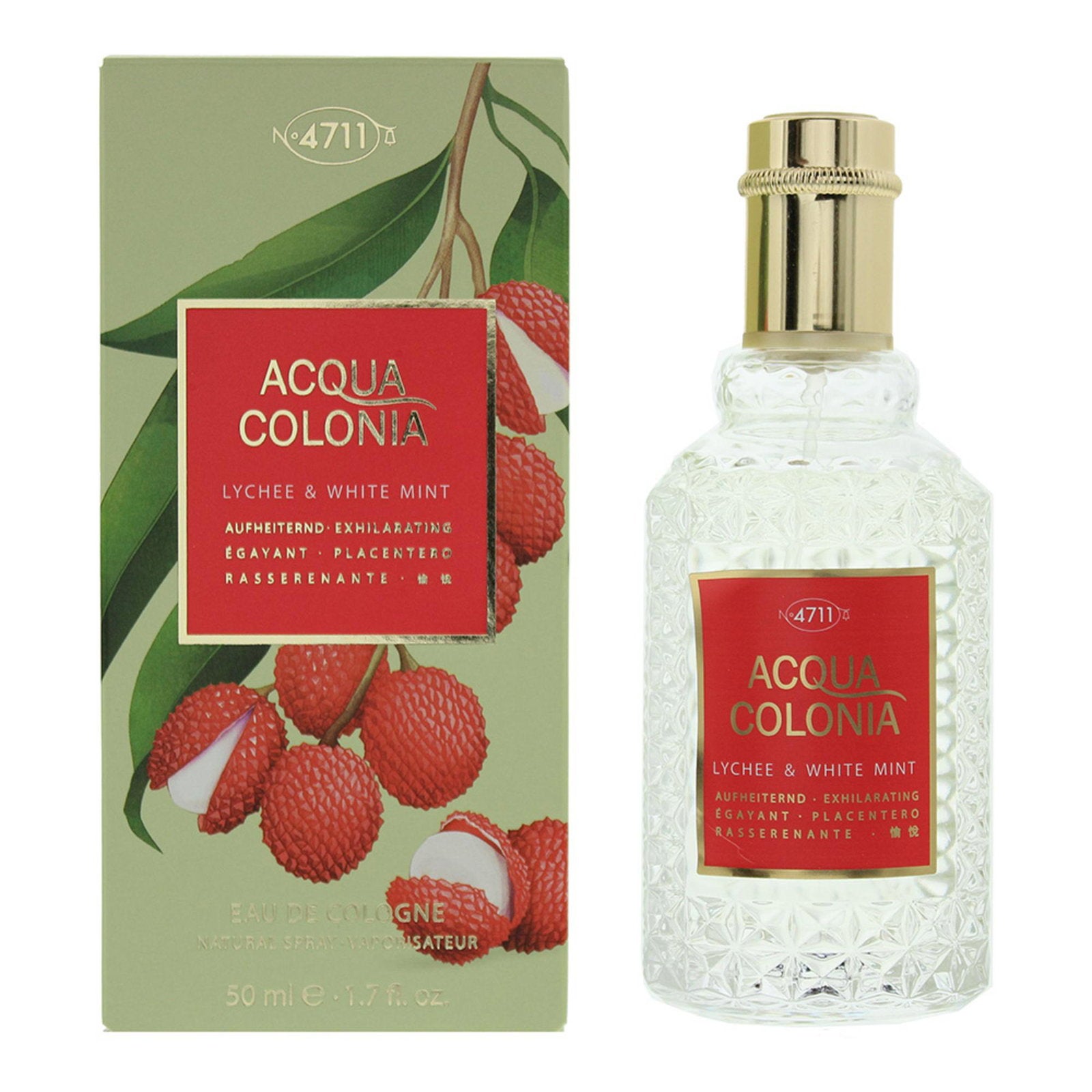 4711, Acqua Colonia Lychee & White Mint, Eau de Cologne, Unisex, 50 ml