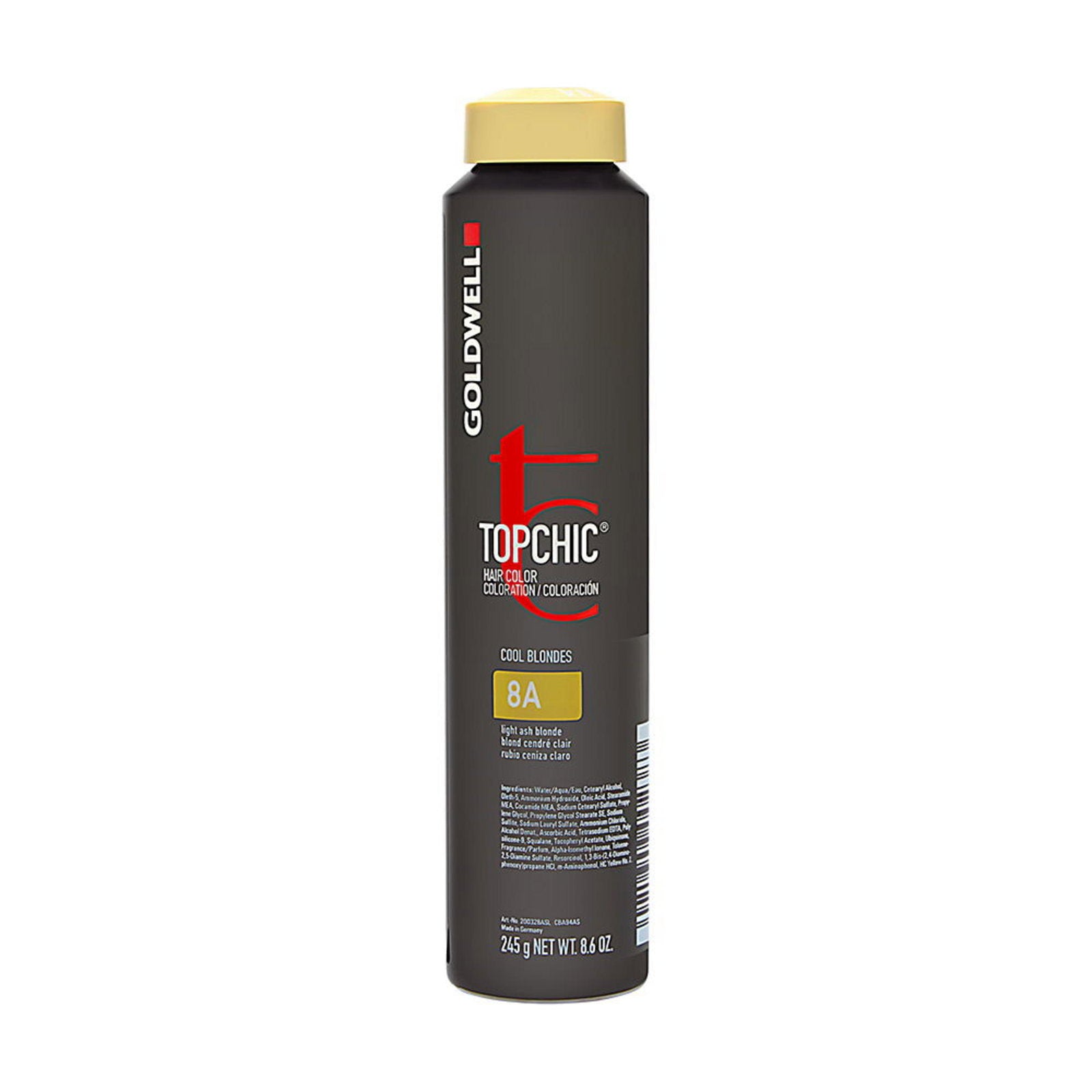 Goldwell, TopChic, Permanent hårfärg, 8A Light Ash Blonde, 250 ml