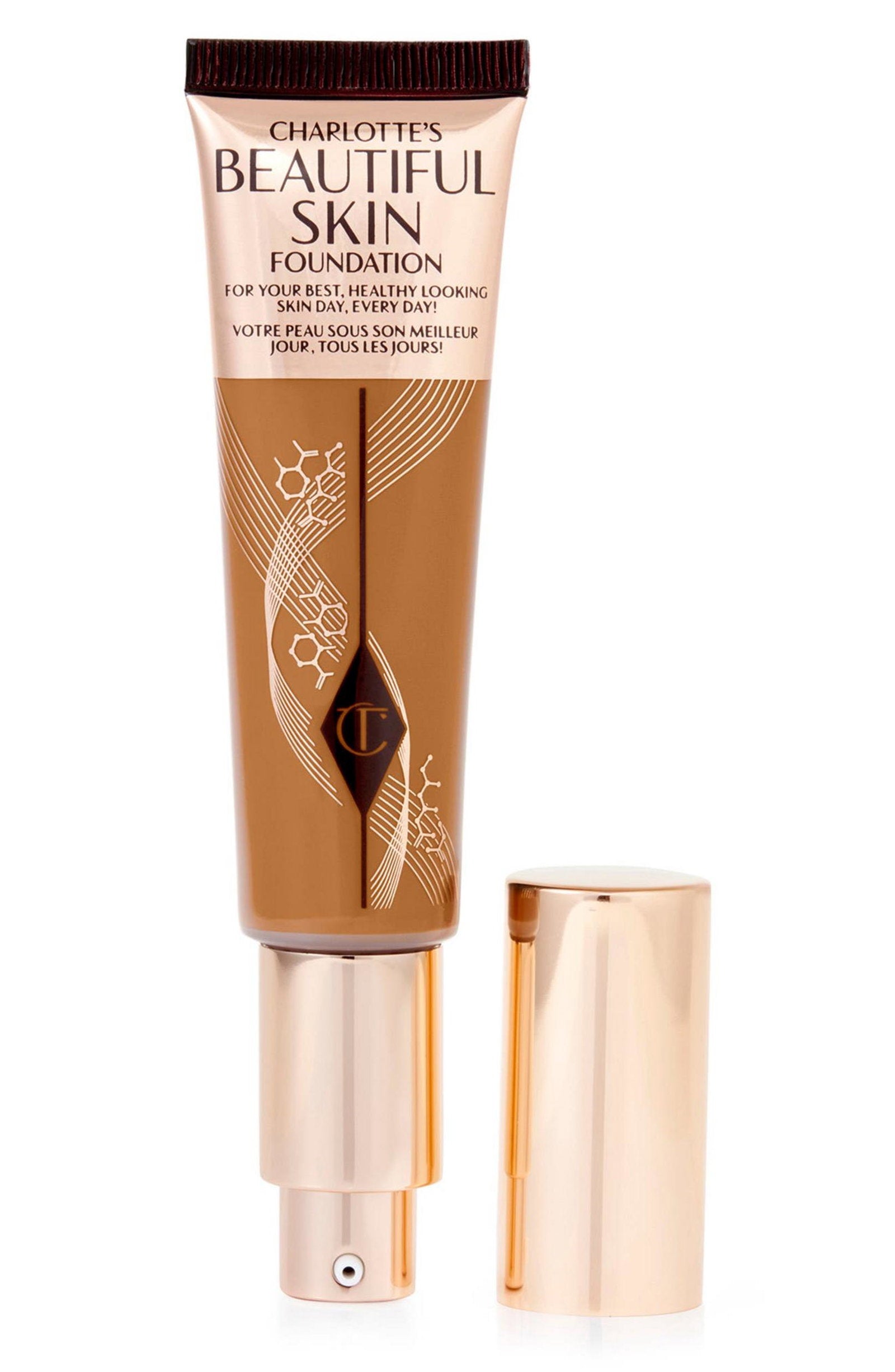 Charlotte Tilbury, Beautiful Skin Science + Colour, Strålande finish, Flytande foundation, 13, Varm Chaud, 30 ml