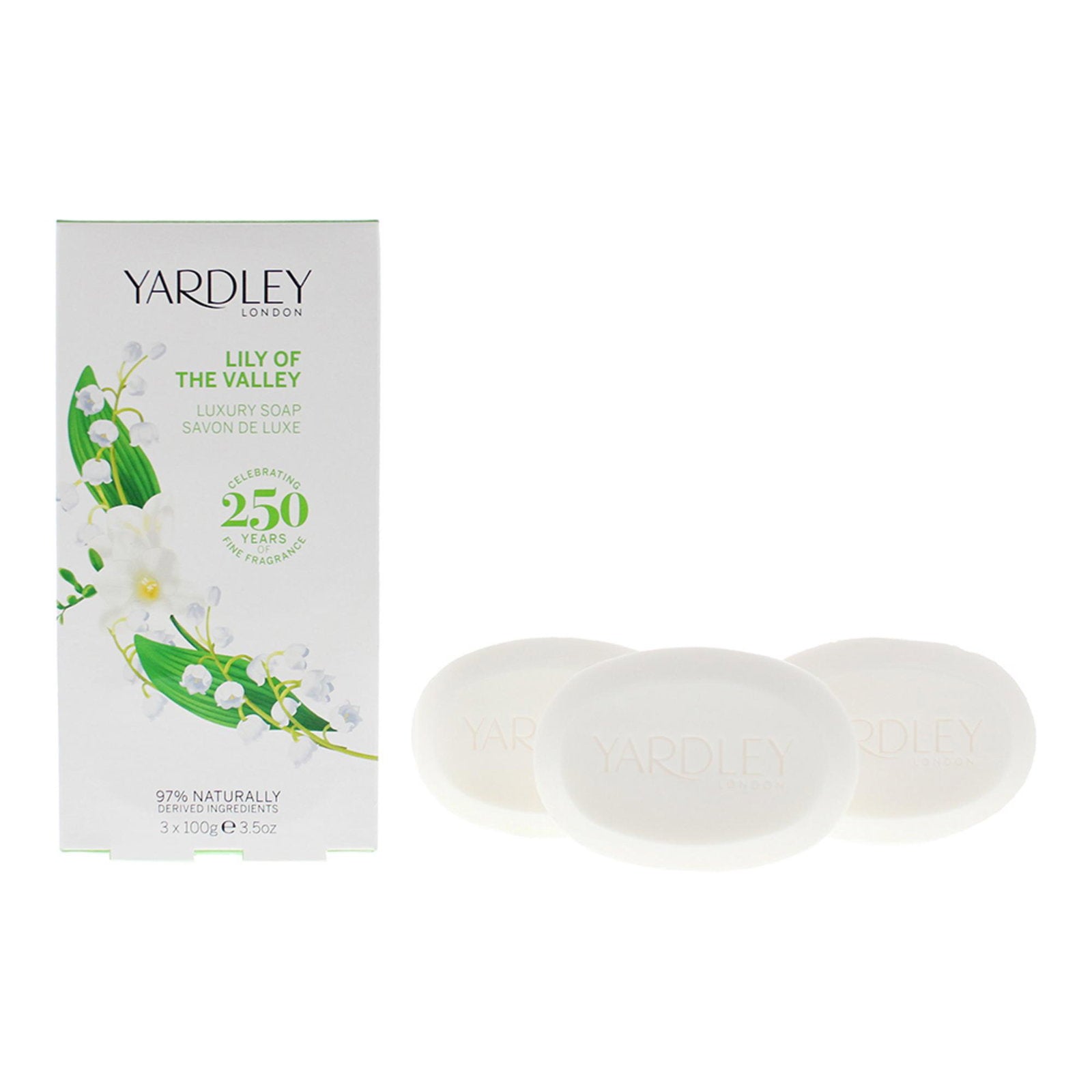 Set Trio, Yardley, Lily Of The Valley, Tvålbar, För ansikte & kropp, 3 st, 100 g