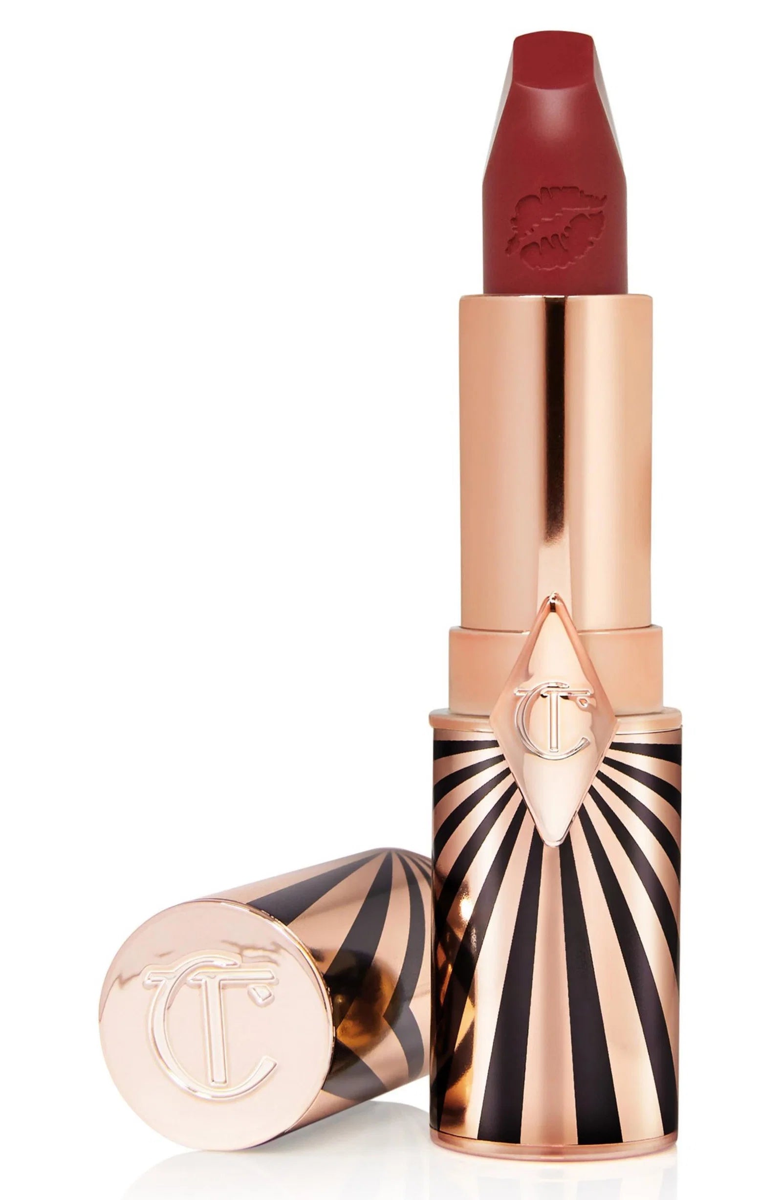 Charlotte Tilbury, Hot Lips, Matt, Krämigt läppstift, Leve La Vergara, Påfyllningsbar, 3.5 g