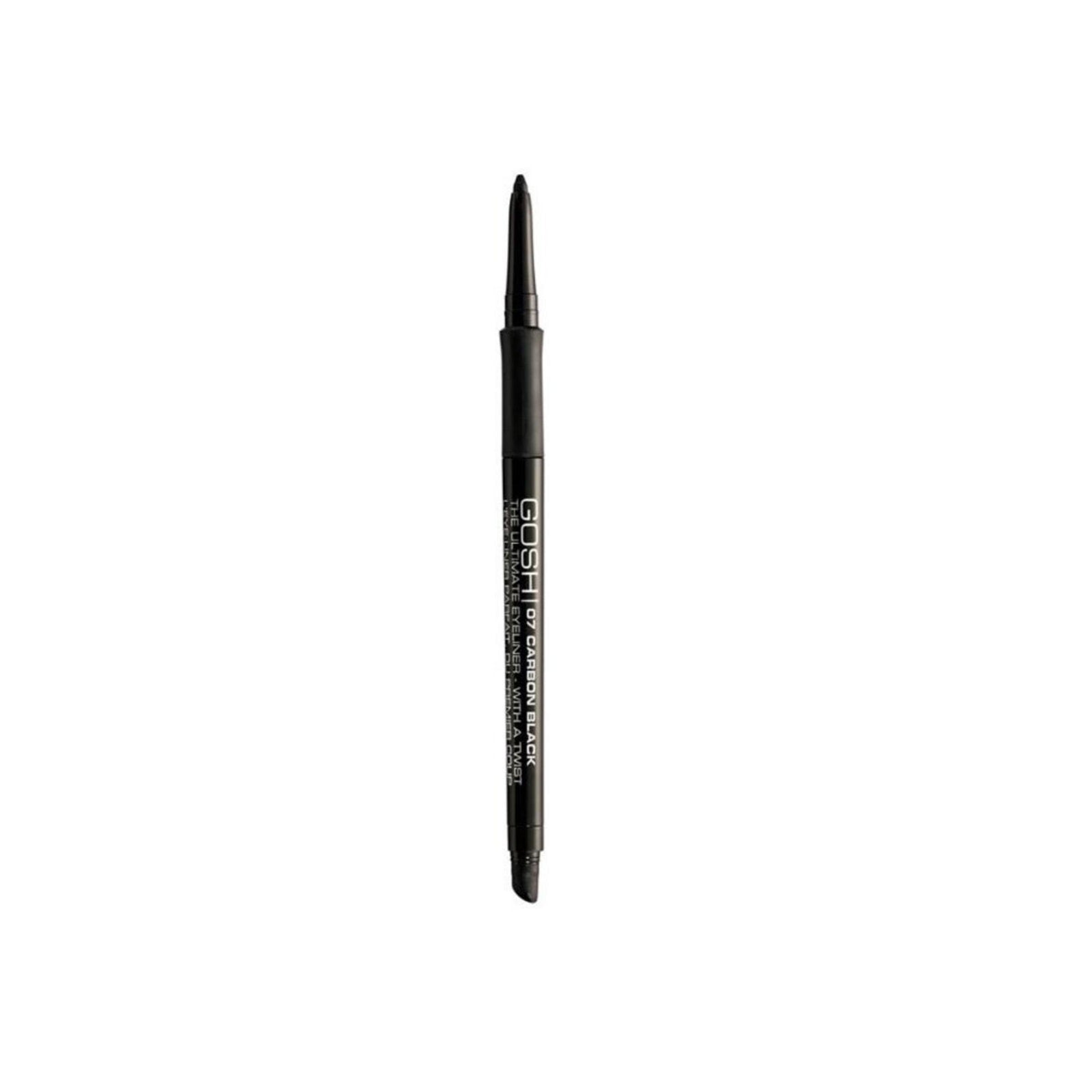 Gosh, The Ultimate With A Twist, Allergi Certifierad, Vrida, Mjuk och precis linje, Kajal ögonpenna, 07, Sot, 0.4 g