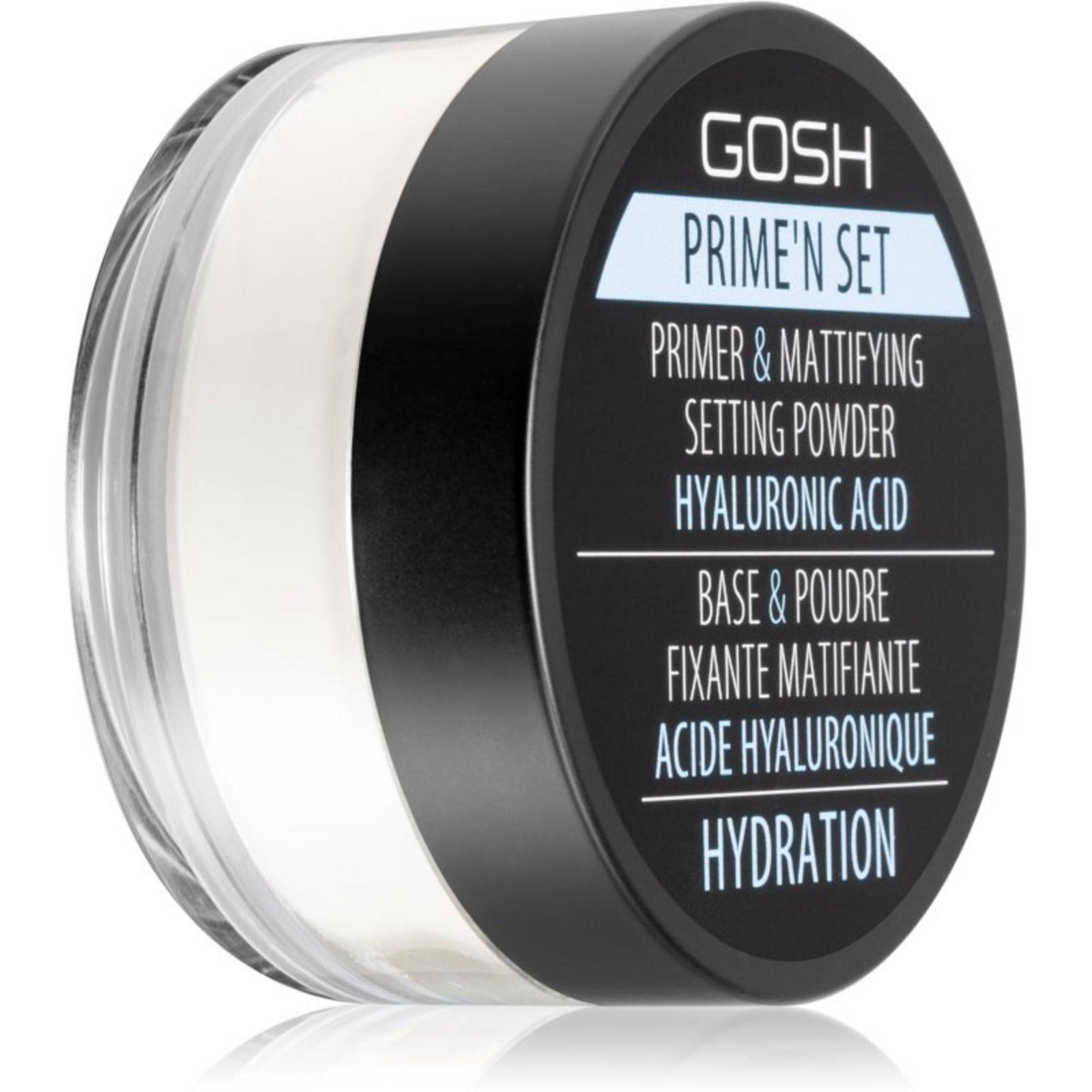 Gosh, Prime'N Set, Vegan, Primer och settingpuder, Löst fixeringspuder, 002, Banan, 7 g