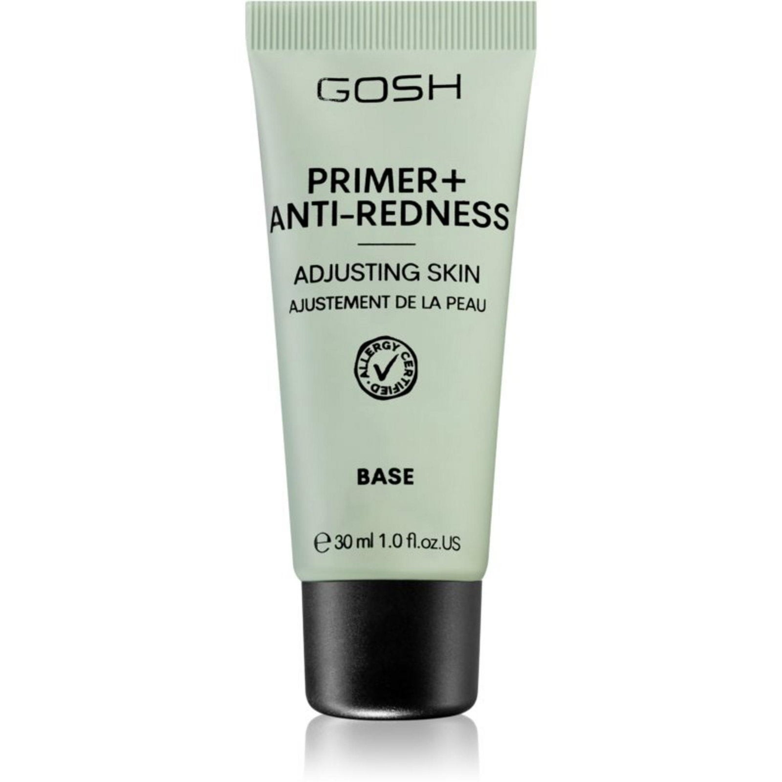Gosh, Primer+, Parfymfri, Neutraliserar rodnad, Flytande primer, 008, Anti-rodnad, 30 ml