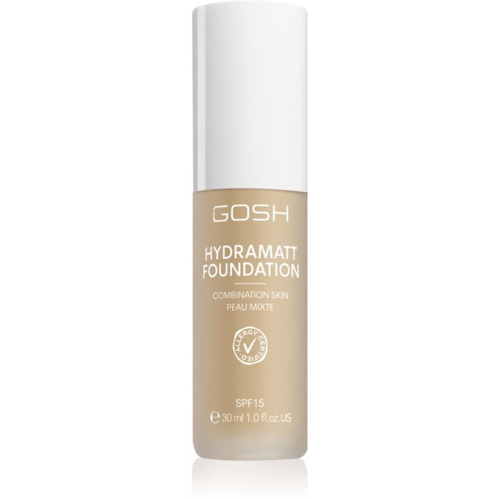 Gosh, Hydramatt, Matt, Flytande foundation, 004N, Ljus neutral, SPF 15, 30 ml