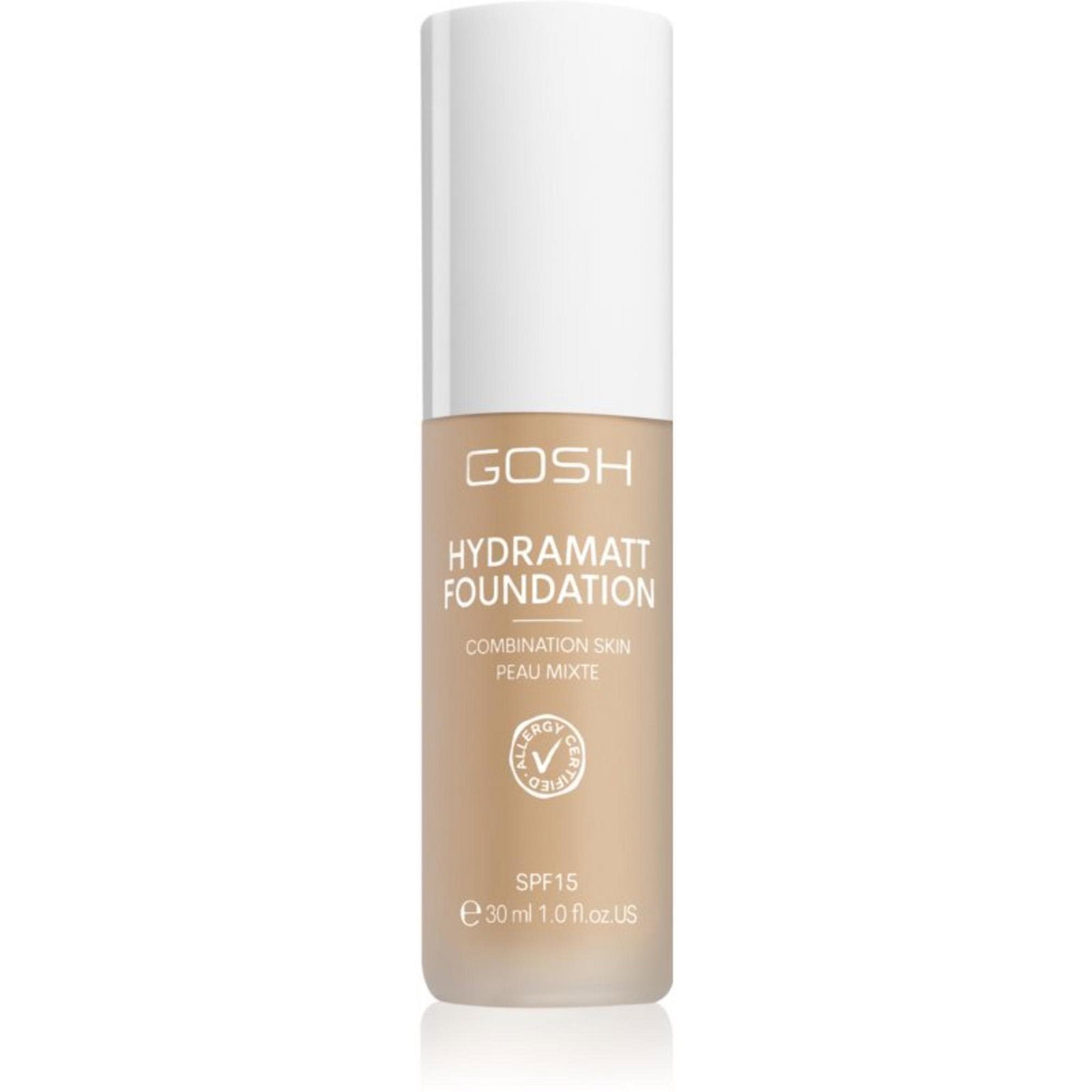 Gosh, Hydramatt, Matt, Flytande foundation, 006N, Medium ljus, SPF 15, 30 ml