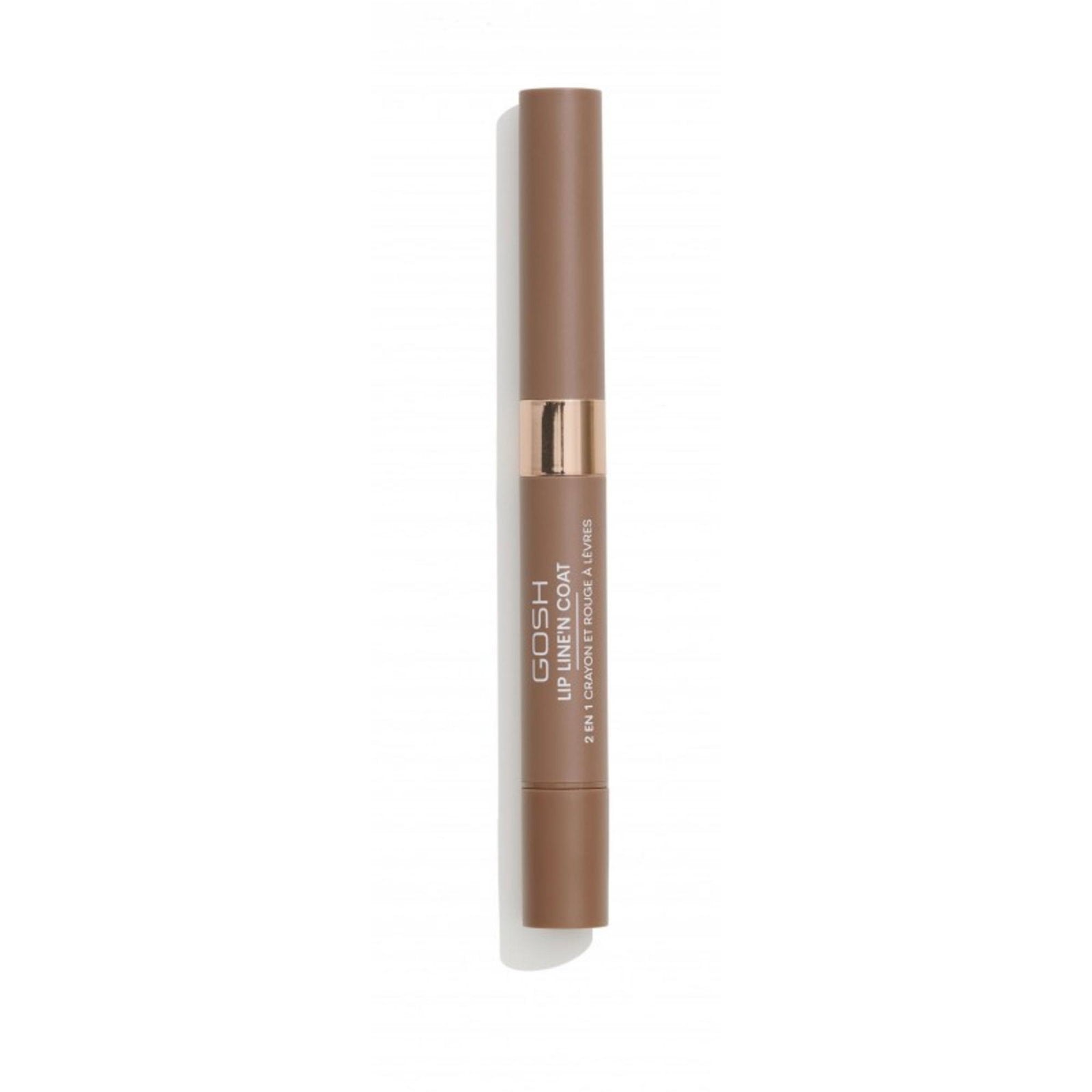 Gosh, Line'n Coat, Läppkontur och läpplack 2-i-1, 004, Karamelltoffee, 2 ml