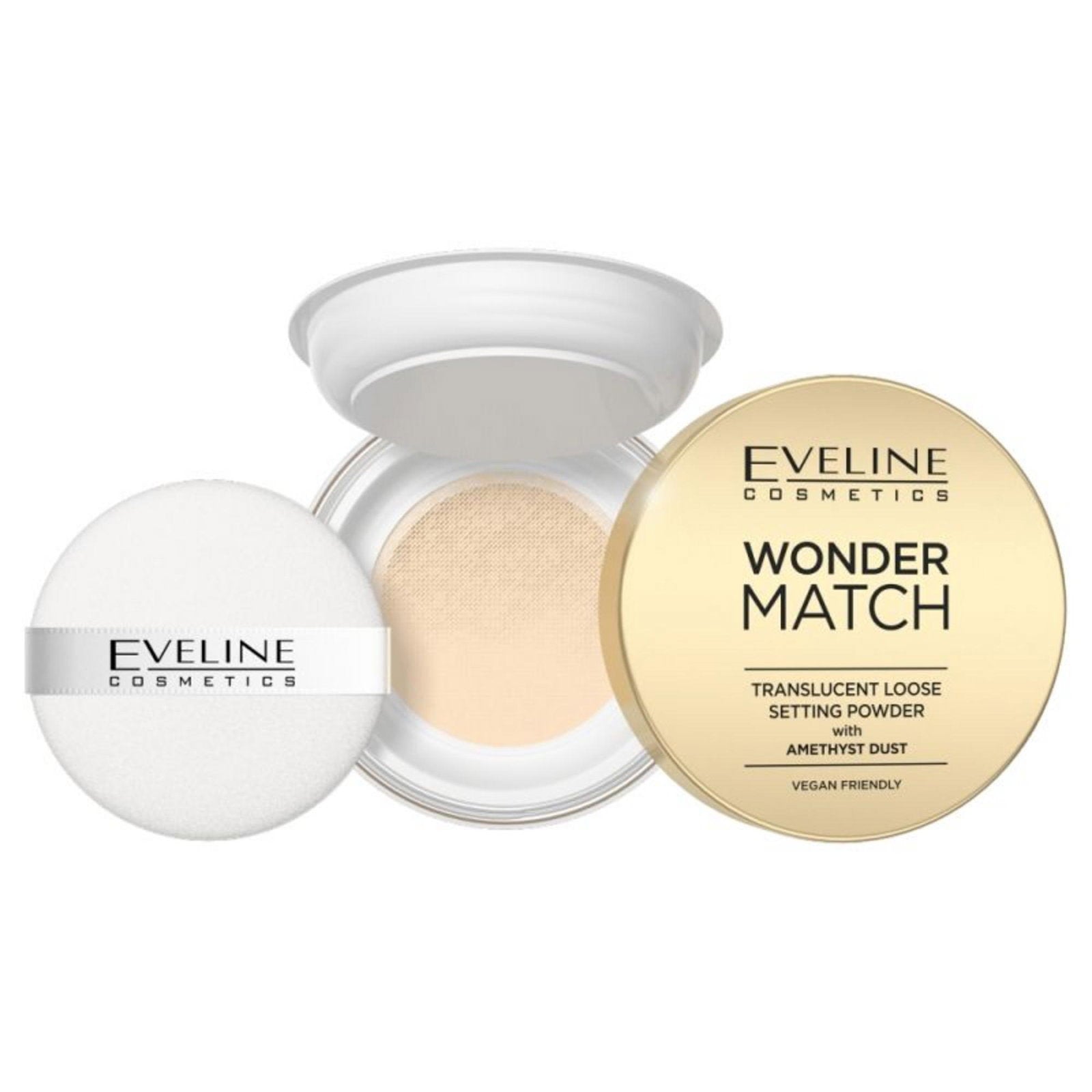 Eveline Cosmetics, Wonder Match, Löst fixeringspuder, Genomskinlig, 6 g