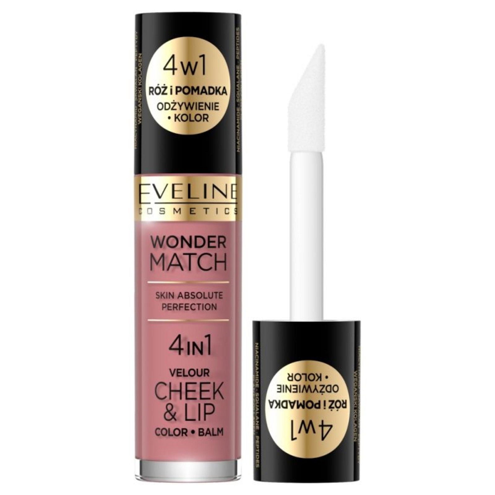 Eveline Cosmetics, Wonder Match 4in1, Läpp- och kindbalsam 2-i-1, 02, 4.5 ml