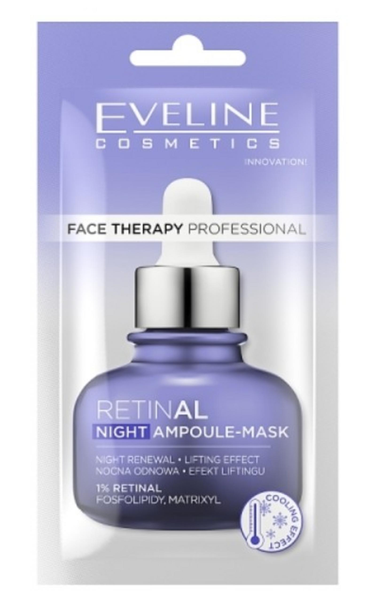 Eveline Cosmetics, Therapy Professional, Retinal, Lyft, Nattsömnsmask, 8 ml