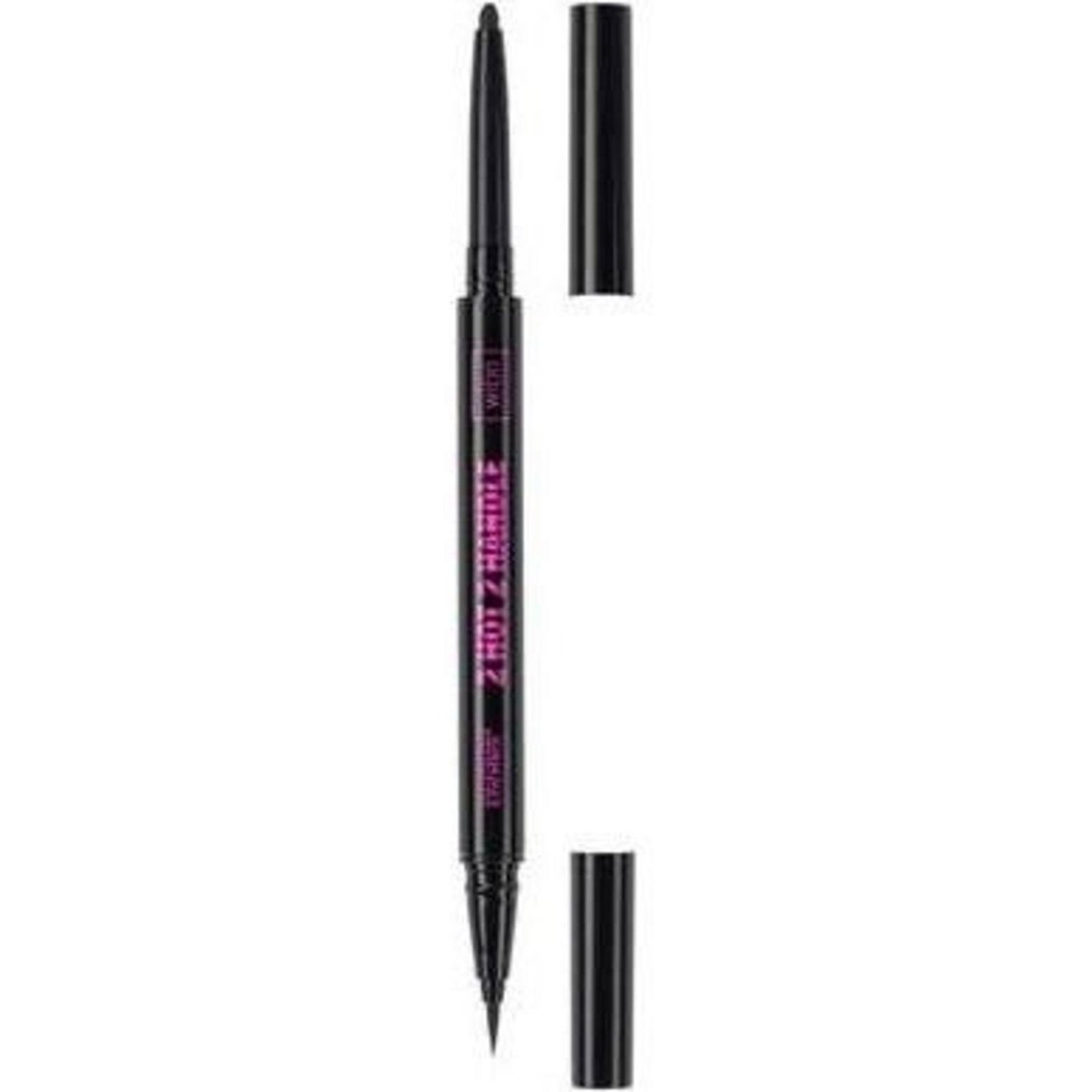 Wibo, Too Hot, Dubbeländad, Flytande eyeliner & krämig ögonskuggspenna 2-i-1, Intensivt svart