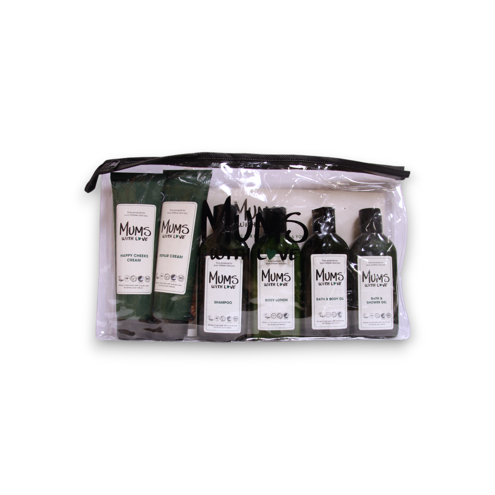Starter Kit Set Mums With Love: Mums With Love, Hydrating, Body Lotion, 100 ml + Mums With Love, Hair Shampoo, For Cleansing, 100 ml + Mums With Love, Shower Gel, For All Skin Types, 100 ml + Mums With Love, Cleansing, Bath Oil, 100 ml + Happy Cheeks, ...
