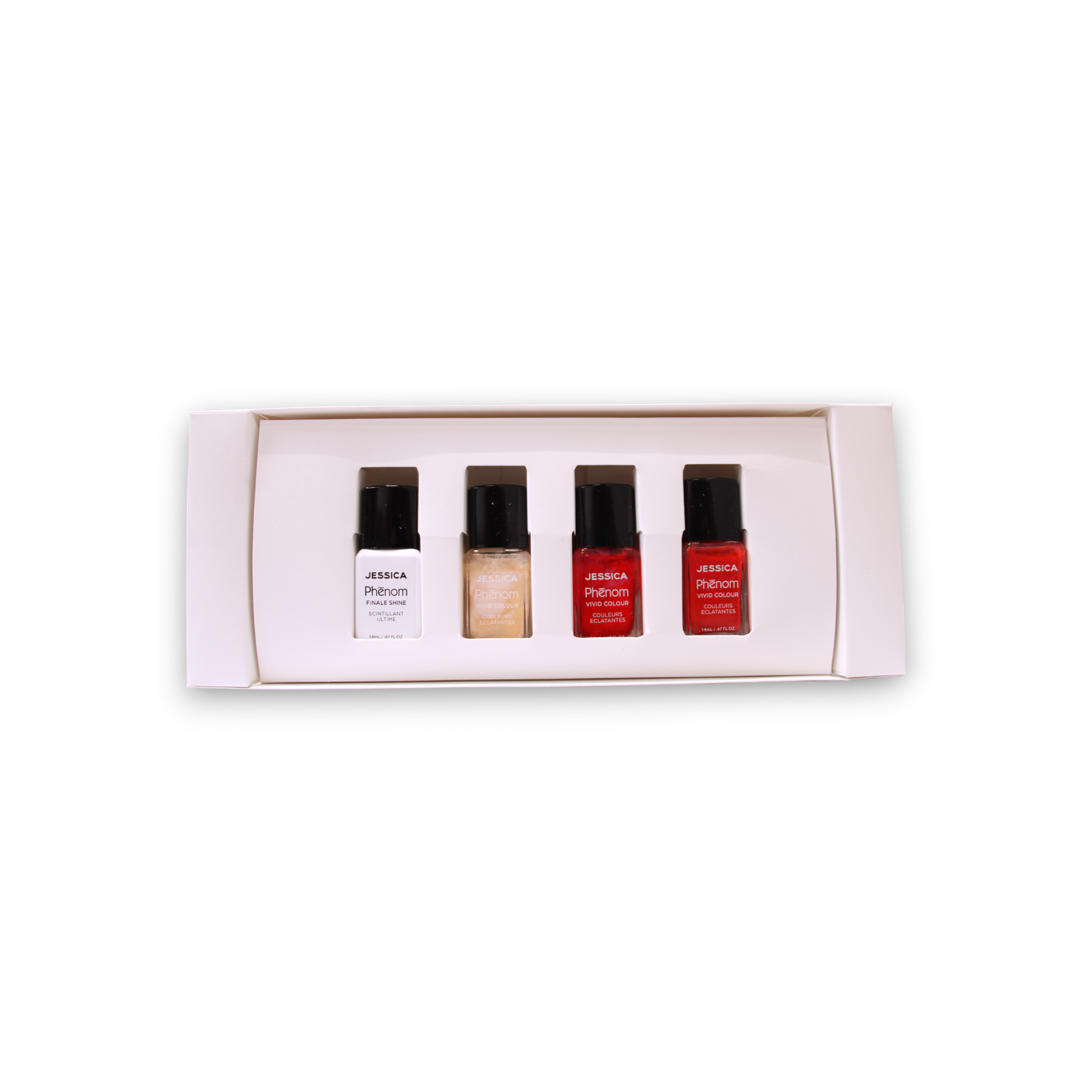 A Phenomenal Evolution In Polish Set Jessica: Phenom Vivid Colour, Top Coat, Nail Polish, PHEN-000, Finale Shine, 15 ml + Phenom Vivid Colour, Nail Polish, PHEN-020, Barbie Pink, 14 ml + Phenom Vivid Colour, Nail Polish, PHEN-022, Geisha Girl, 14 ml + ...