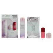 Set Shiseido: Brightening Essentials, Pigment-Correcting, Serum, For Face, 50 ml + Brightening Essentials, Hydrating, Serum, For Face, 10 ml *Miniature + Brightening Essentials, Hydrating, Gel Cream, For Face & Neck, 15 ml + Brightening Essentials, Hyd...