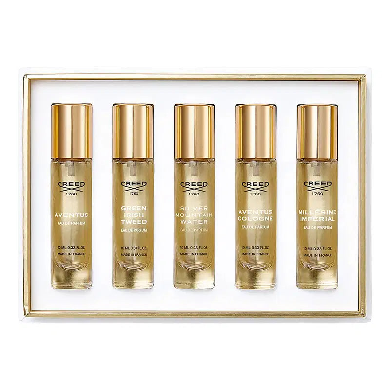 Set Creed: Aventus, Eau De Parfum, For Men, 10 ml + Green Irish Tweed, Eau De Parfum, For Men, 10 ml + Silver Mountain Water, Eau De Parfum, For Men, 10 ml + Aventus Cologne, Eau De Parfum, For Men, 10 ml + Millesime Imperial, Eau De Parfum, For Men, 1...