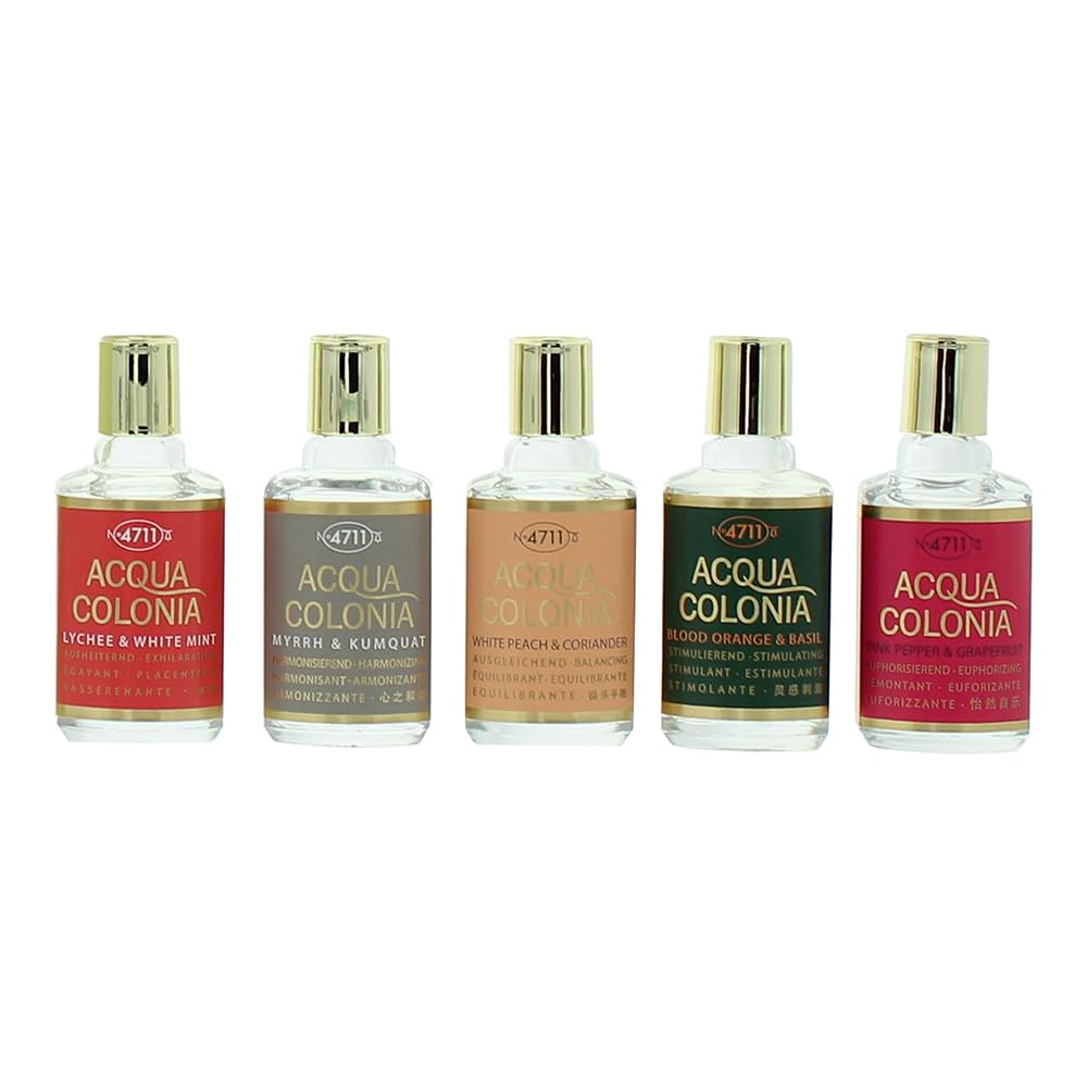 Set 4711: Acqua Colonia Lychee & White Mint, Eau De Cologne, Unisex, 8 ml + Acqua Colonia Myrrh & Kumquat, Eau De Cologne, Unisex, 8 ml + Acqua Colonia White Peach & Coriander, Eau De Cologne, Unisex, 8 ml + Acqua Colonia Blood Orange & Basil, Eau De C...