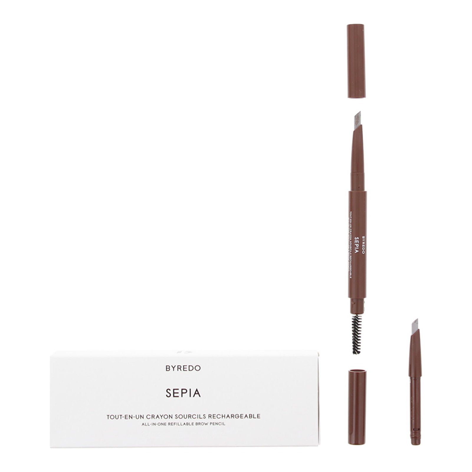 Byredo, All-In-One, Precision, Dubbeländad, Ögonbrynskräm penna & borste 2-i-1, 02, Sepia, 0.5 g