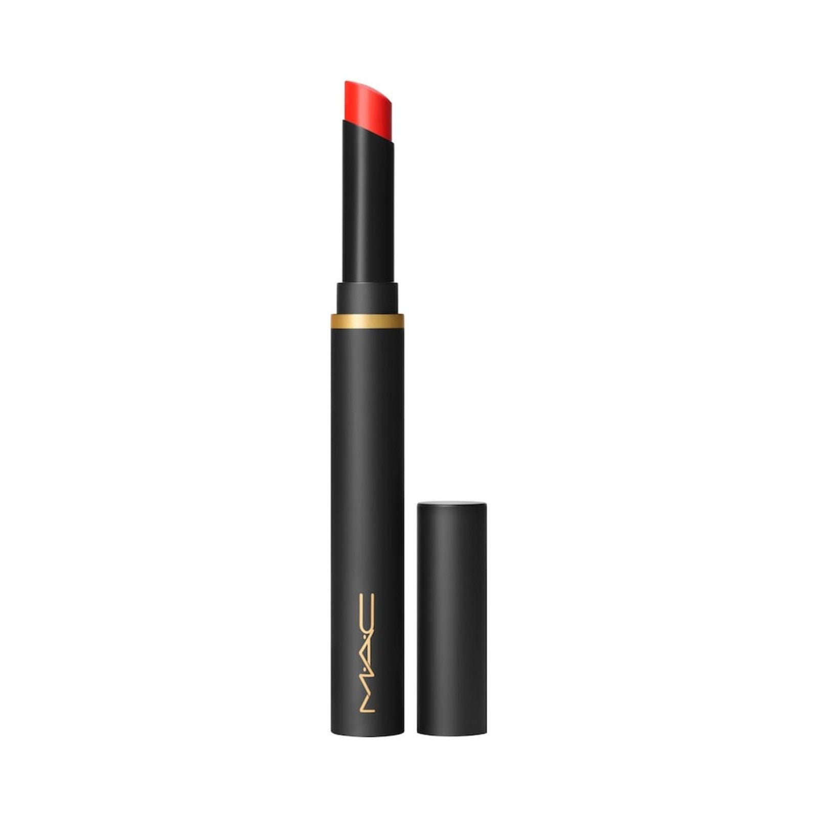 MAC, Powder Kiss Velvet Blur, Krämigt läppstift, 875, Devoted To Danger, 2 g
