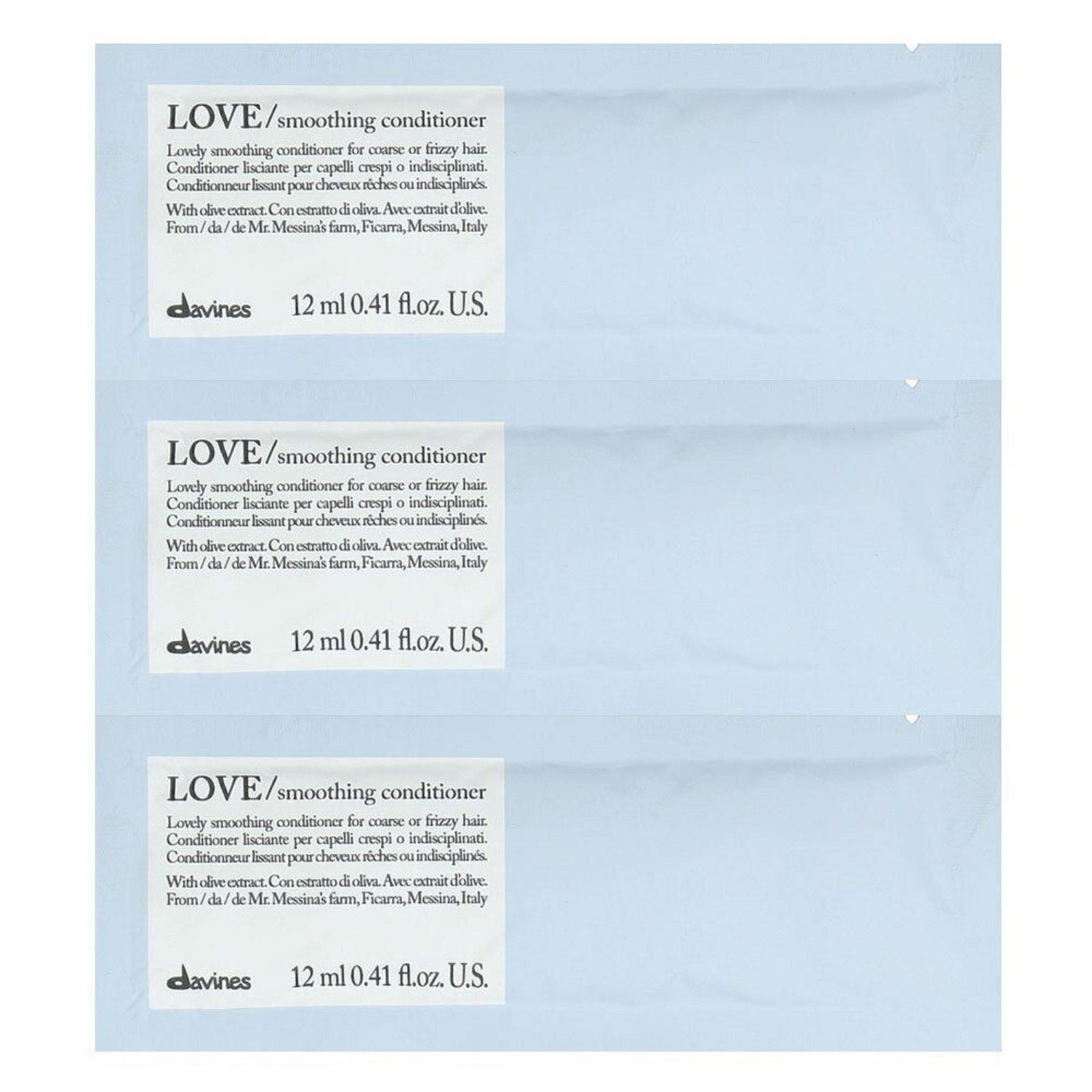 Davines, Love Smoothing, Hårbalsam, 12 st, 12 ml